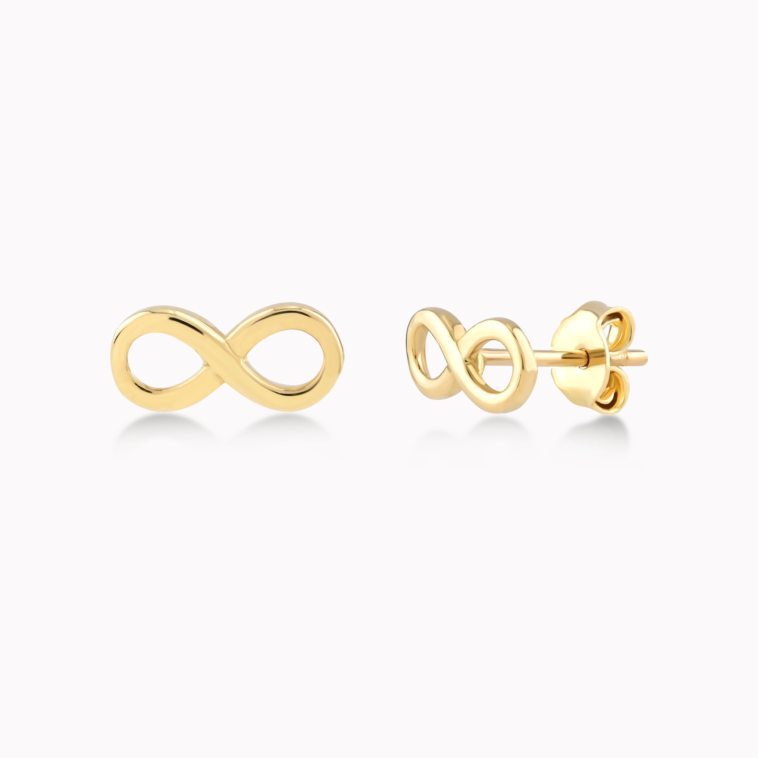 14K Yellow Gold Infinity Earrings