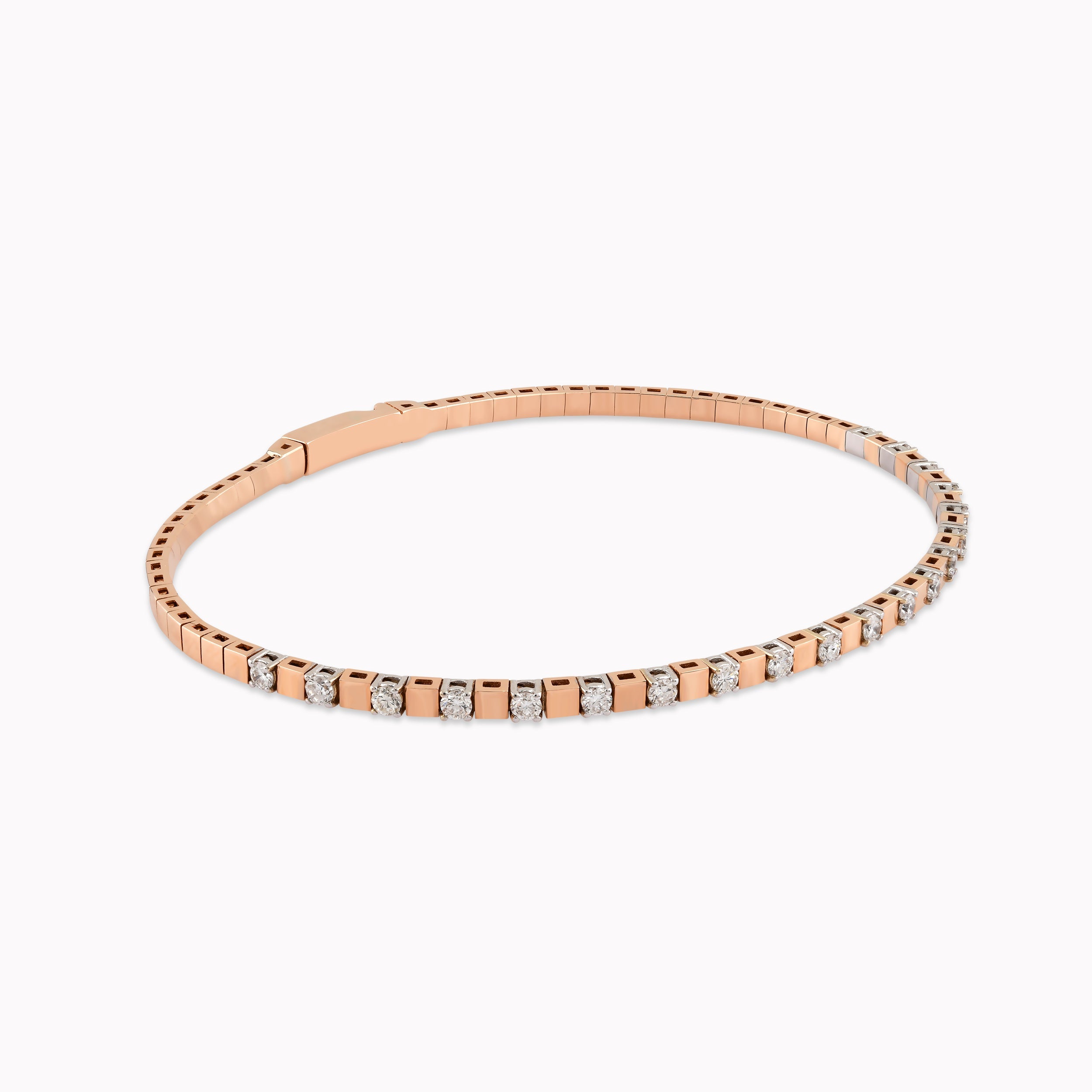 14K Rose Gold Diamond Tennis Bracelet — 0.59 ct