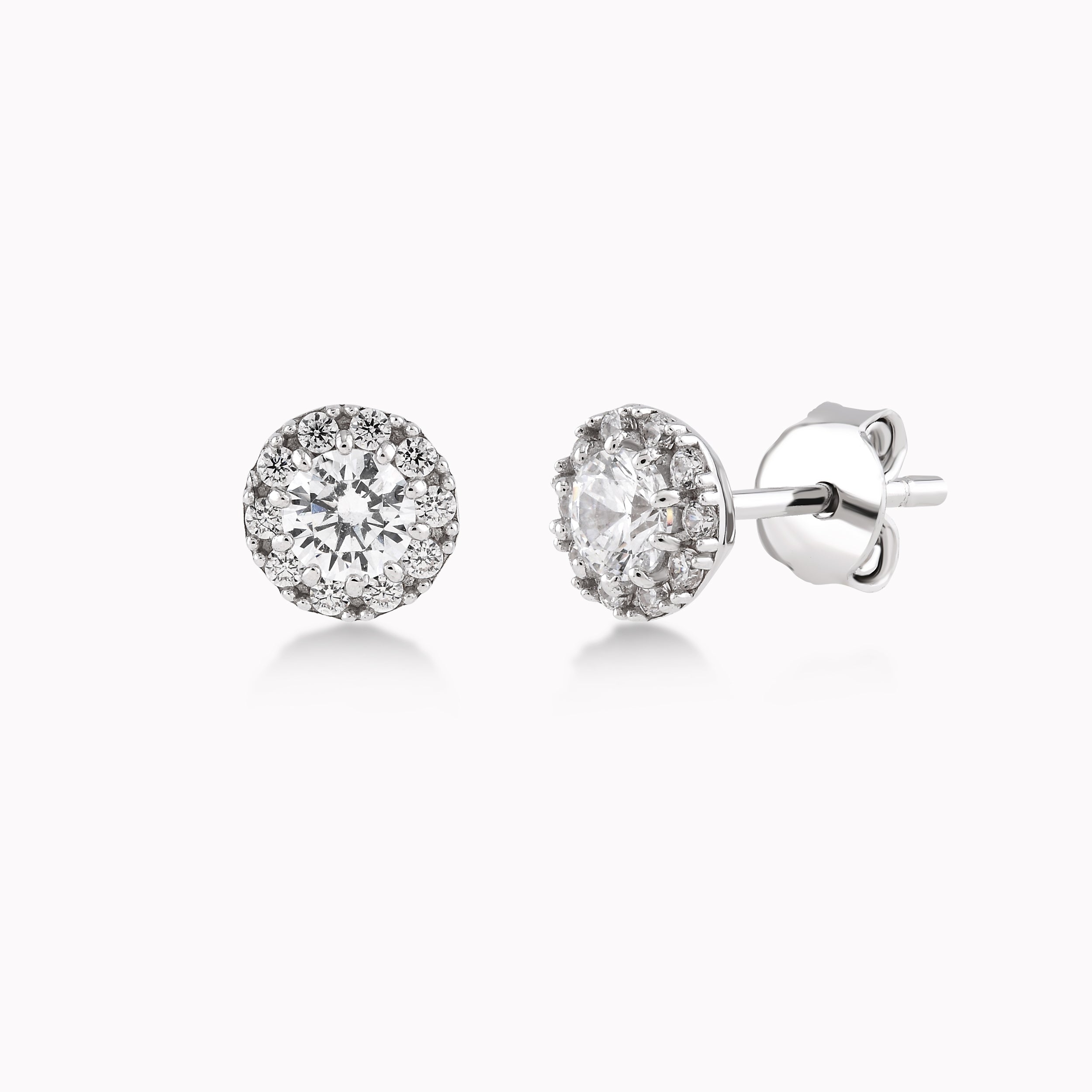 14K White Gold White Cubic Zirconia Earrings