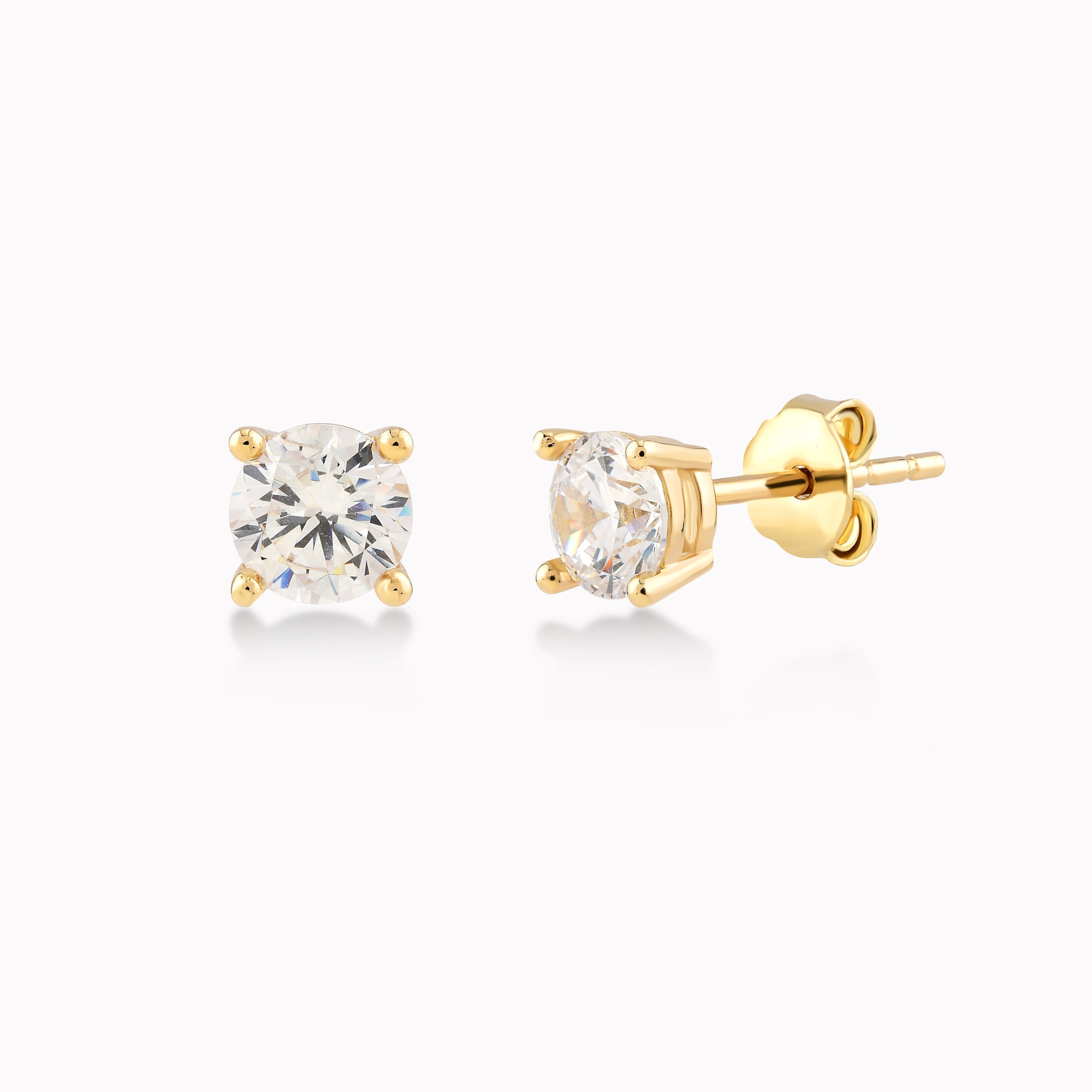14K Yellow Gold Cubic Zirconia Earrings