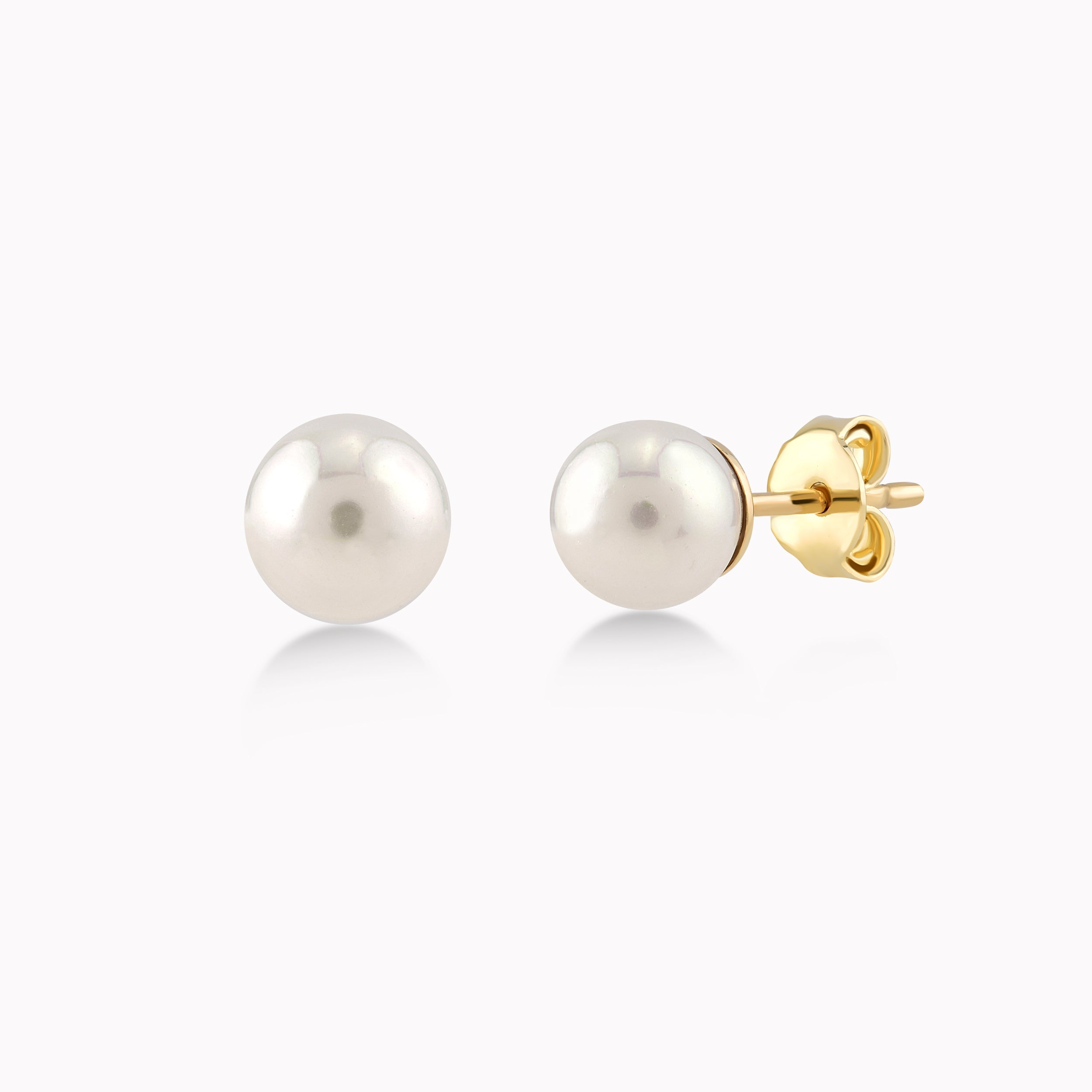 14K Yellow Gold Pearl Earrings