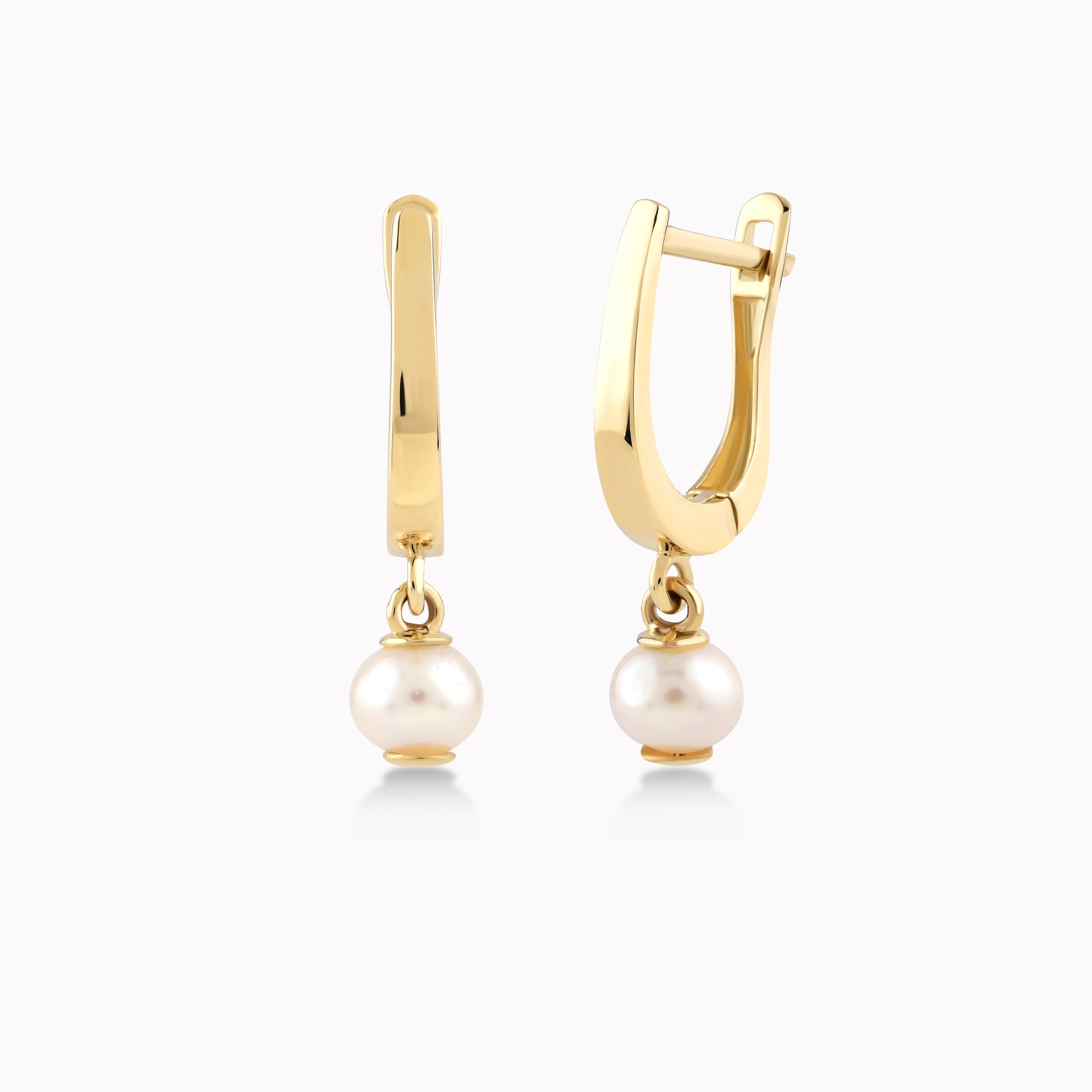 14K Yellow Gold Pearl Earrings