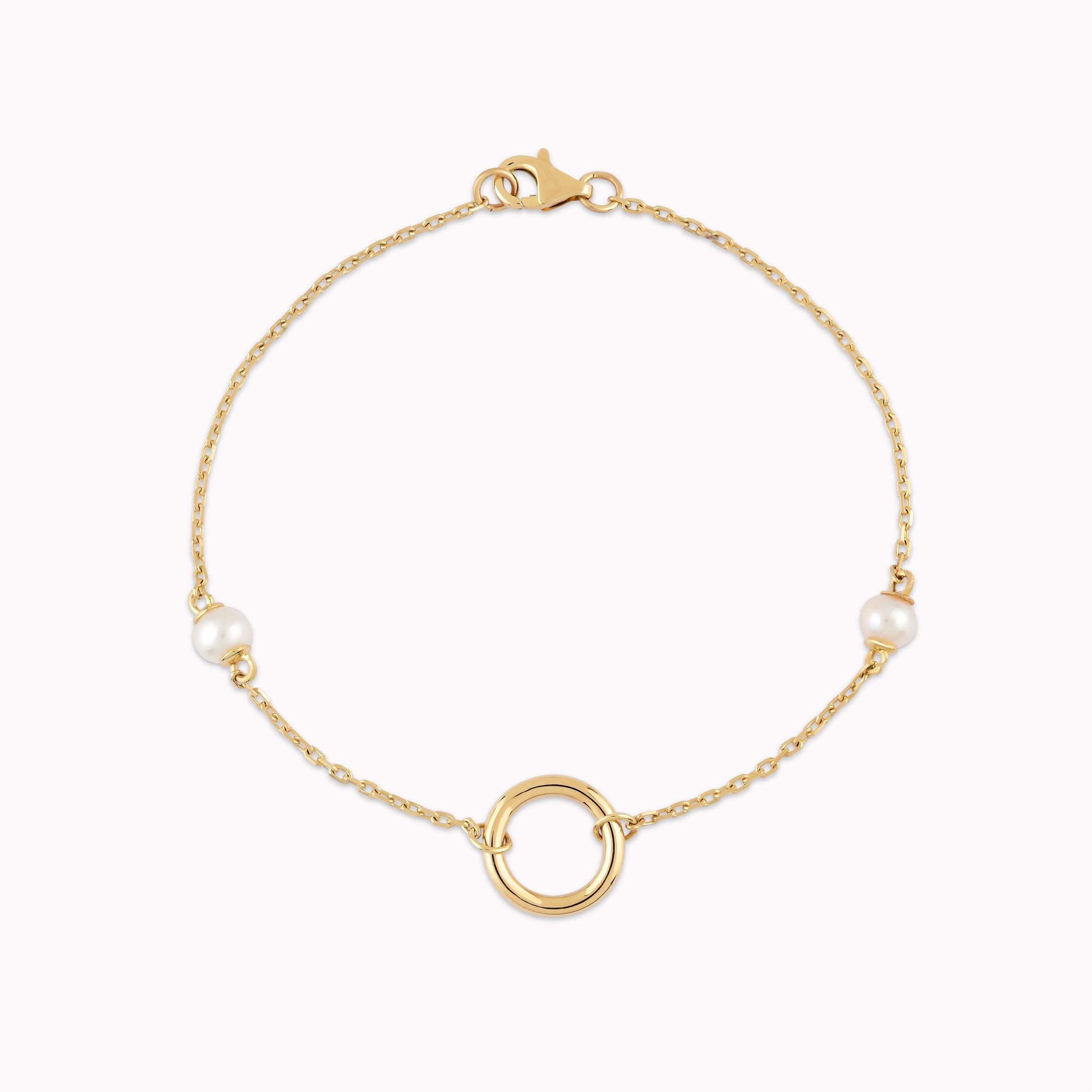 14K Yellow Gold Pearl Bracelet