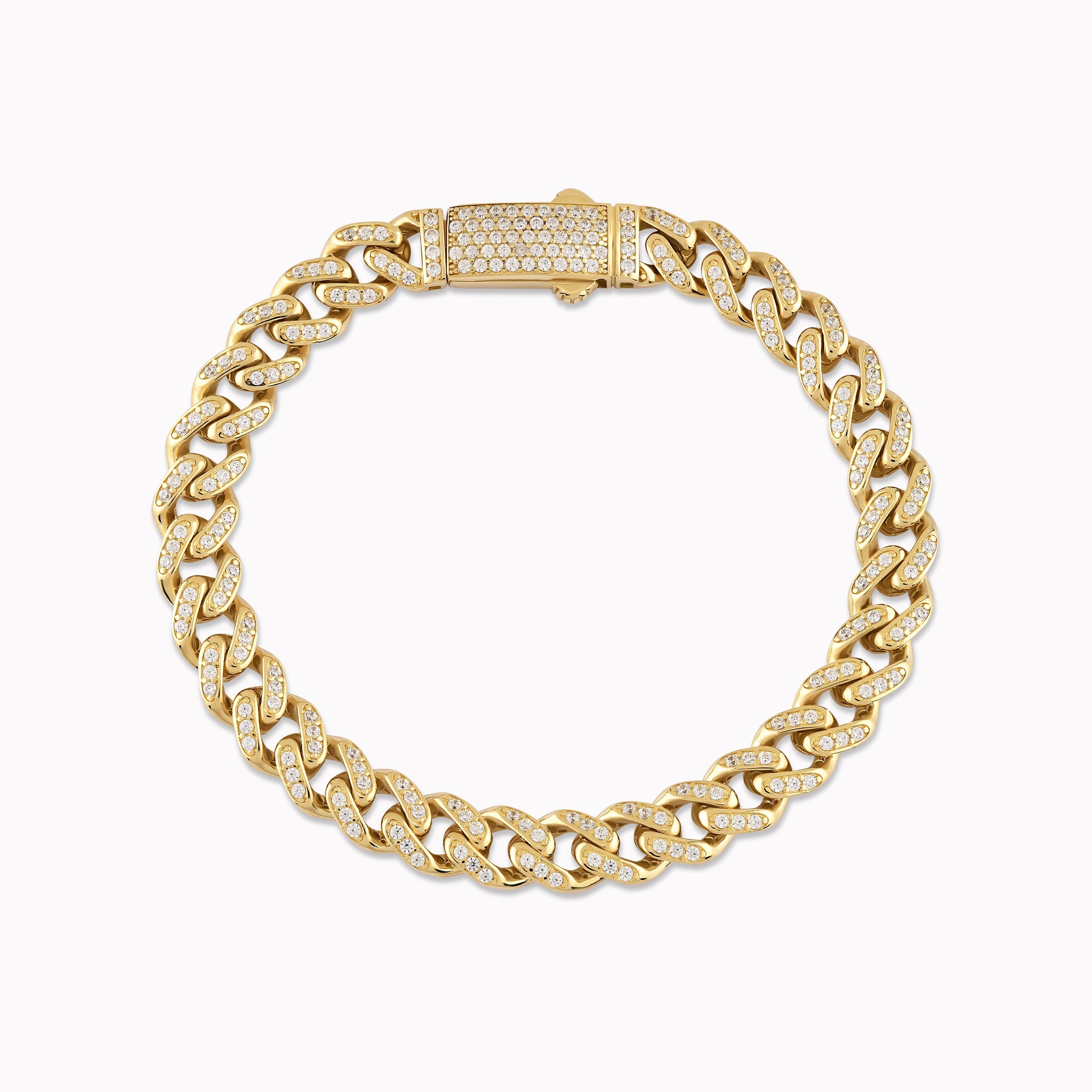 14K Yellow Gold White Cubic Zirconia Bracelet
