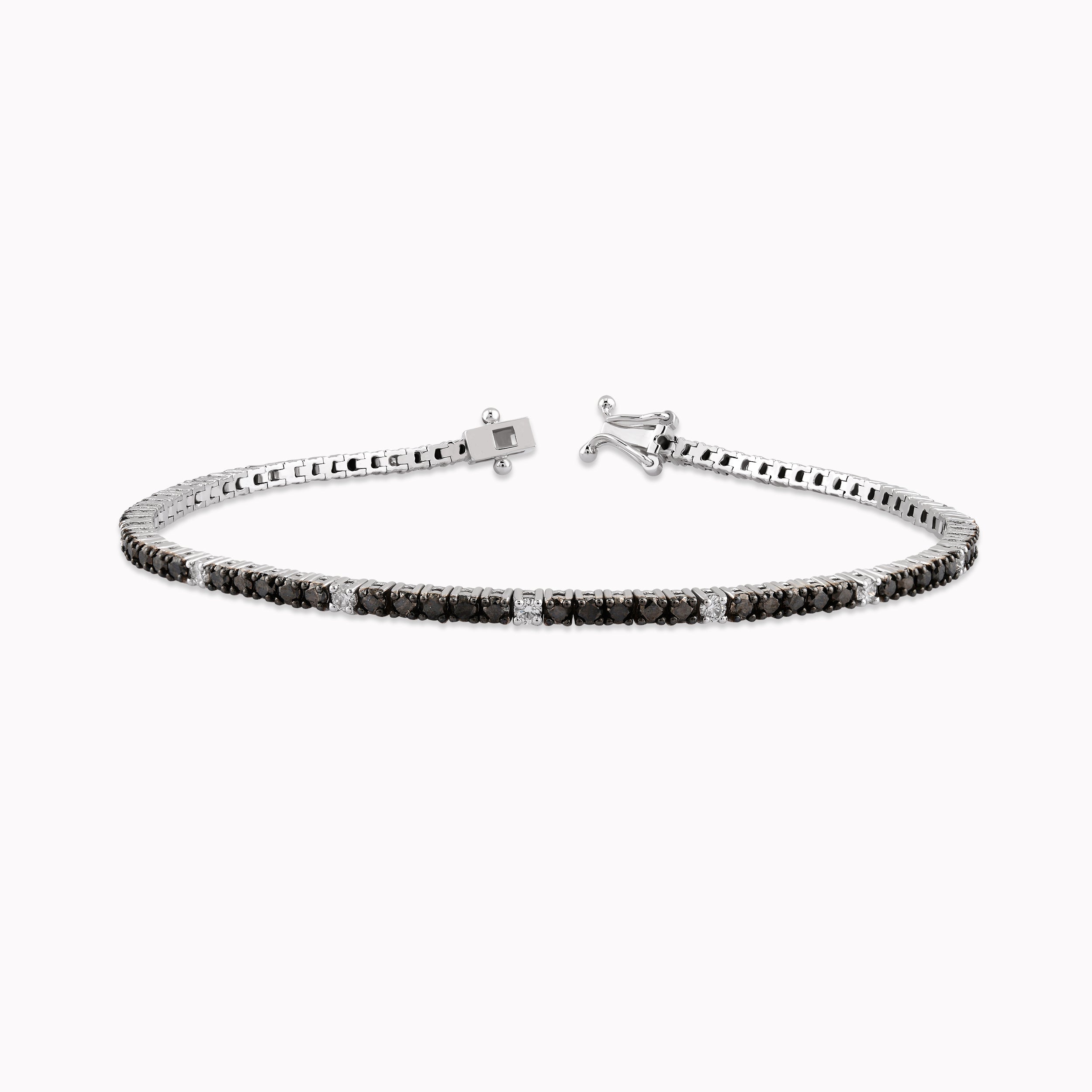 14K White Gold Diamond Tennis Bracelet — 3.14 ct