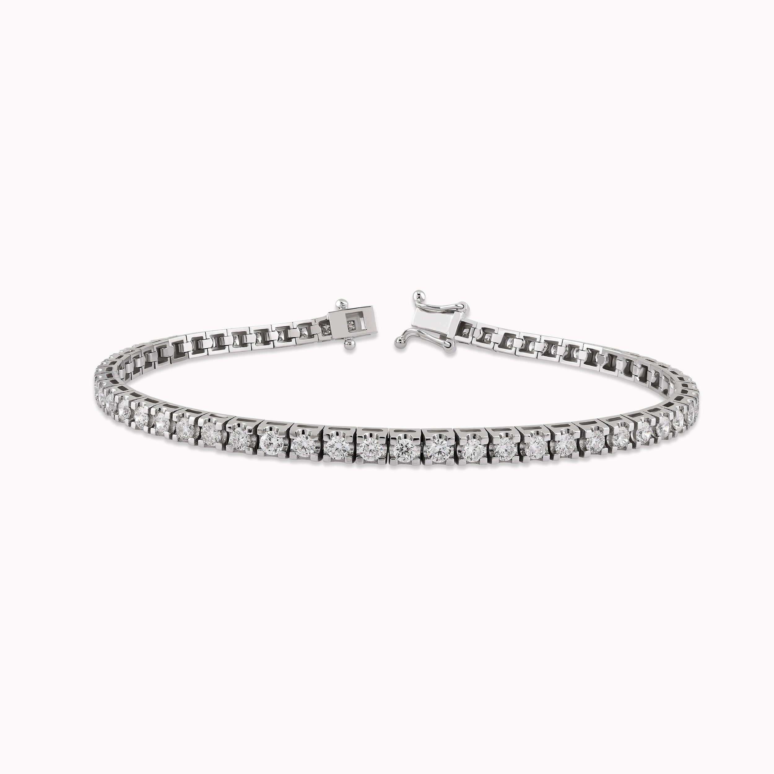 14K White Gold Diamond Tennis Bracelet — 3.00 ct