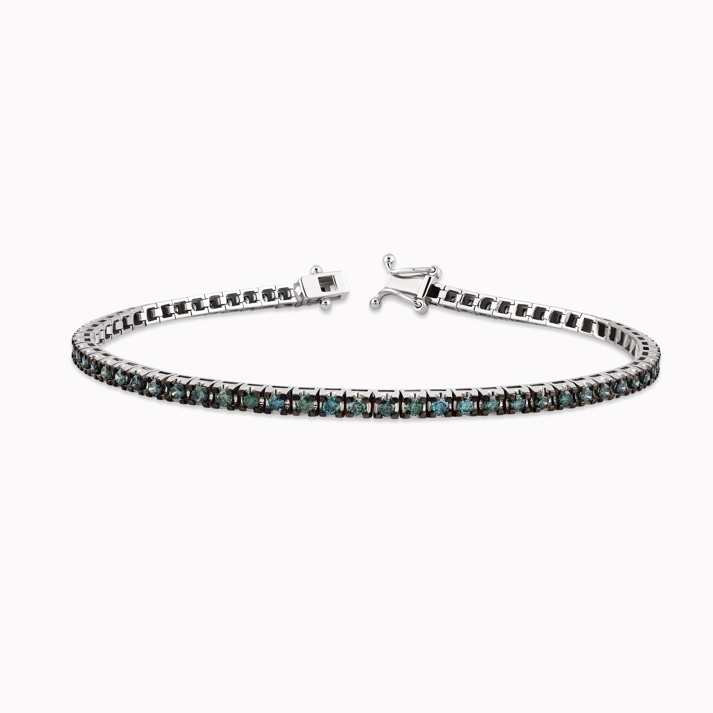 14K White Gold Diamond Tennis Bracelet — 1.81 ct