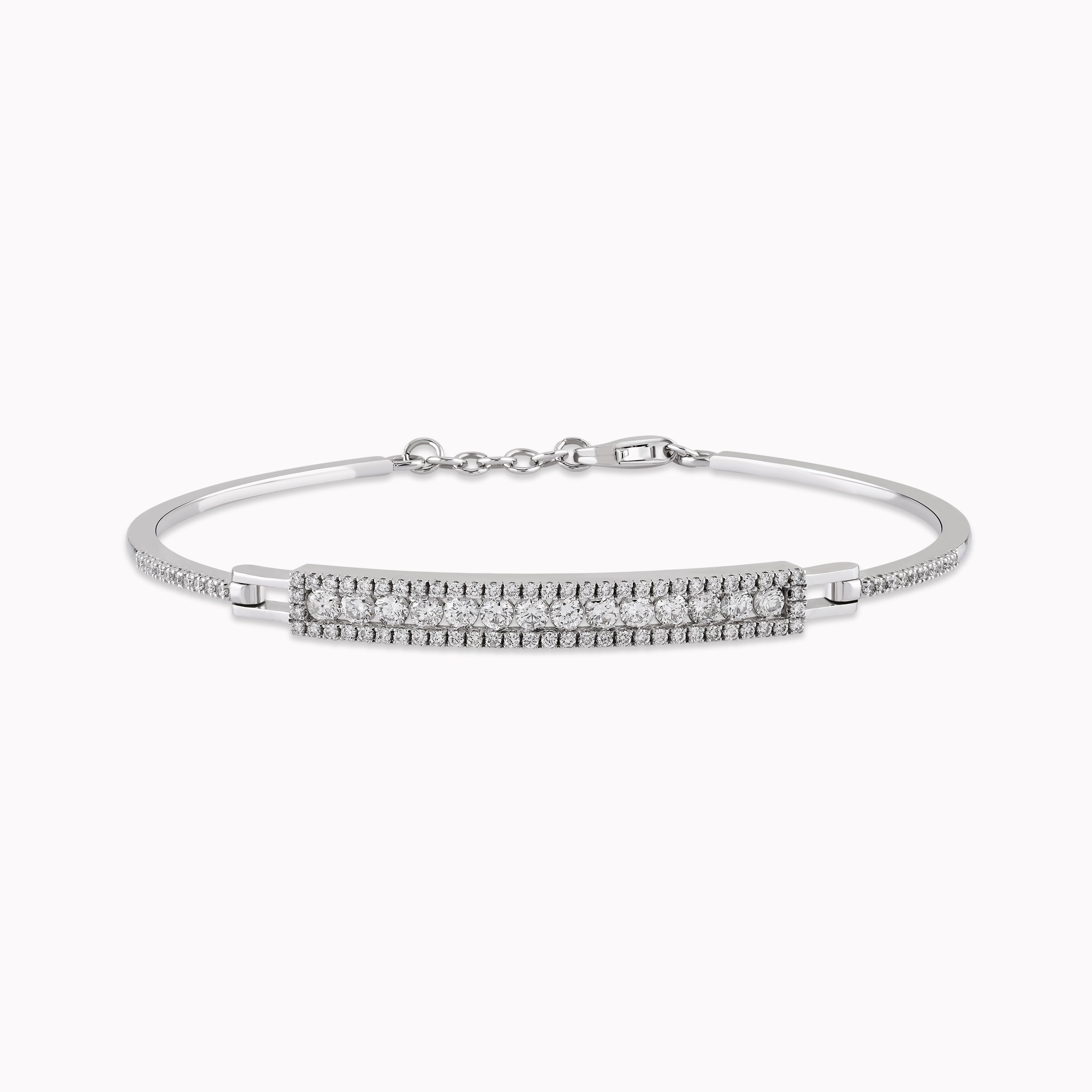 14K White Gold Diamond Bracelet — 0.77 ct