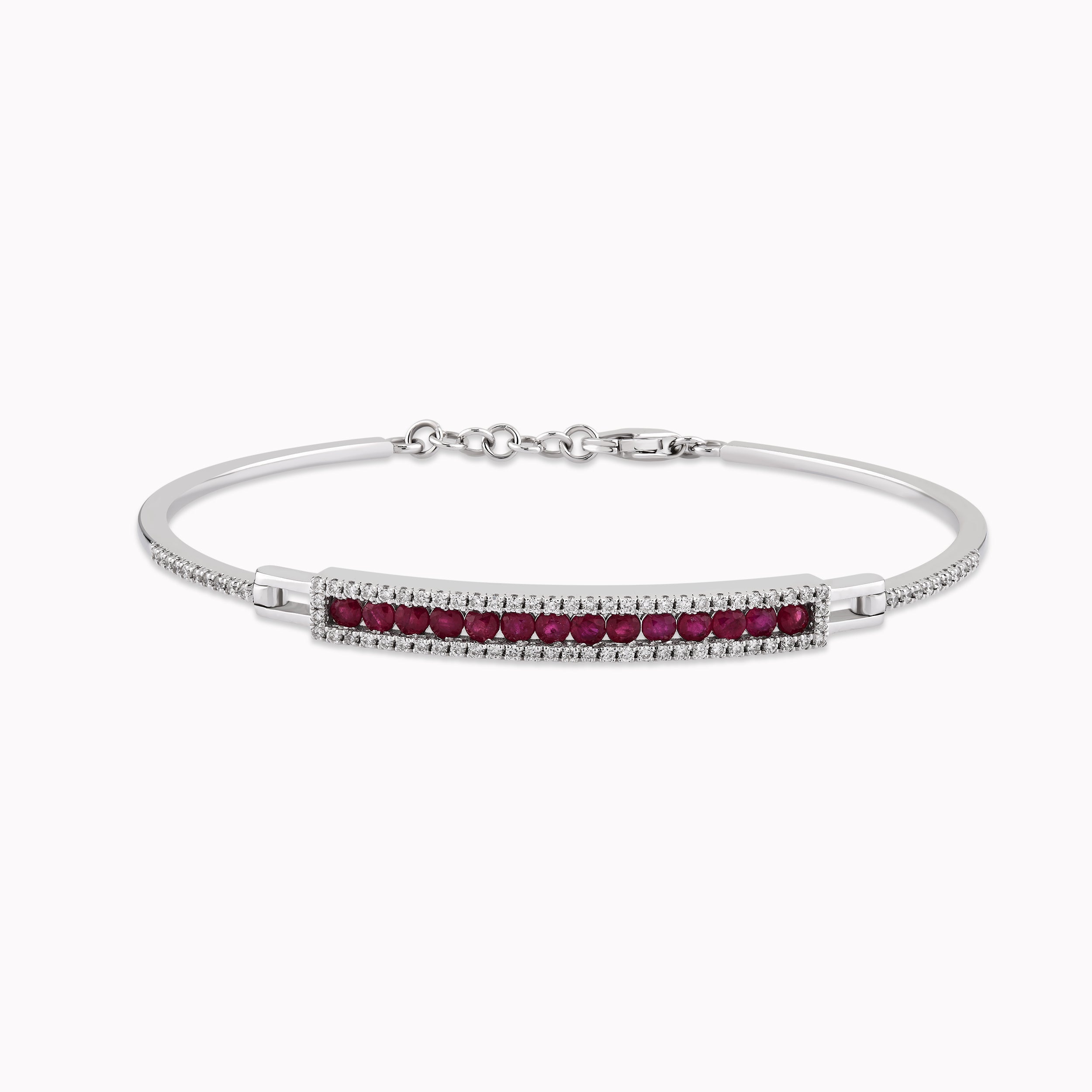 14K White Gold Ruby & Diamond Bracelet — 0.26 ct Diamonds