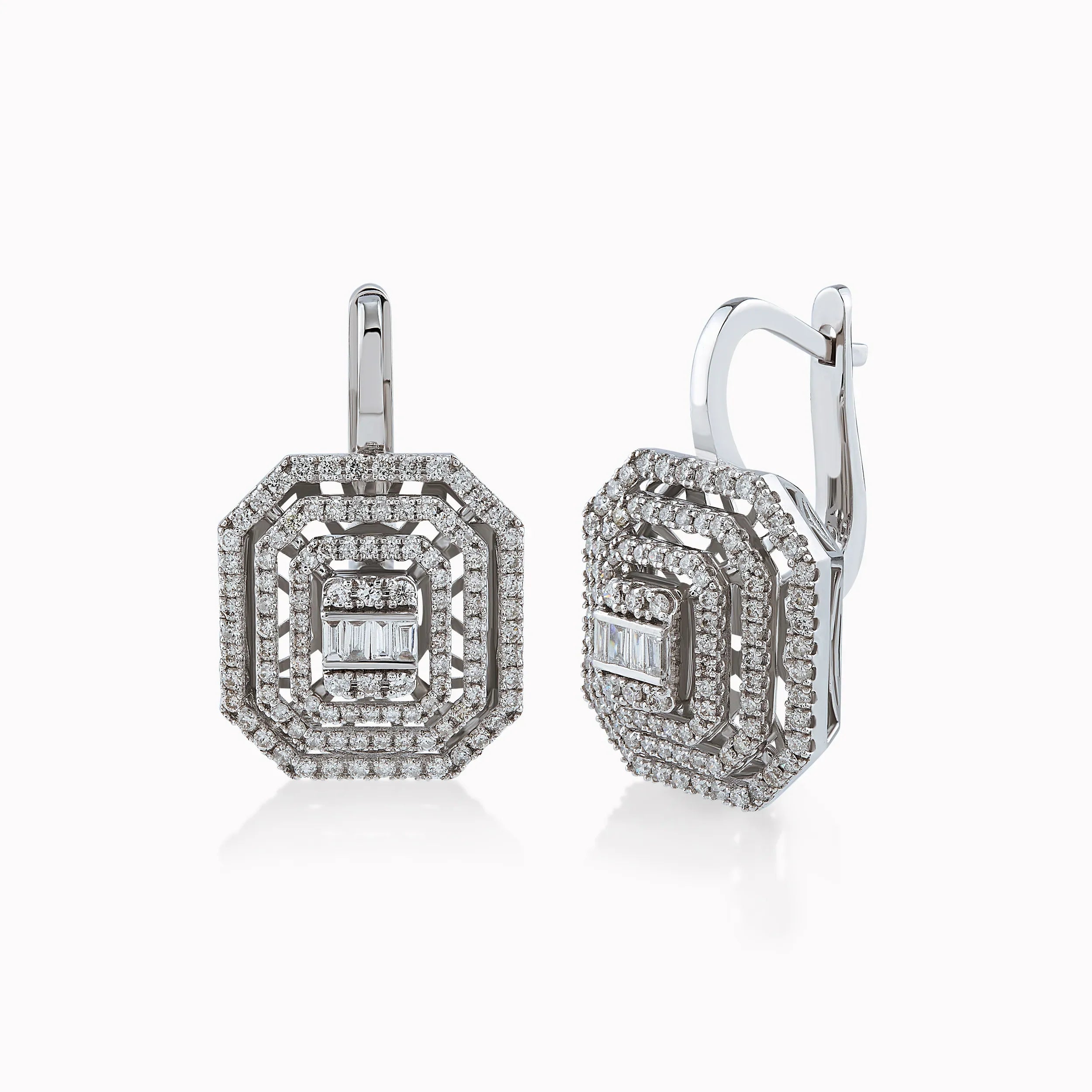 Cercei aur alb 14k cu diamante 1.23ct