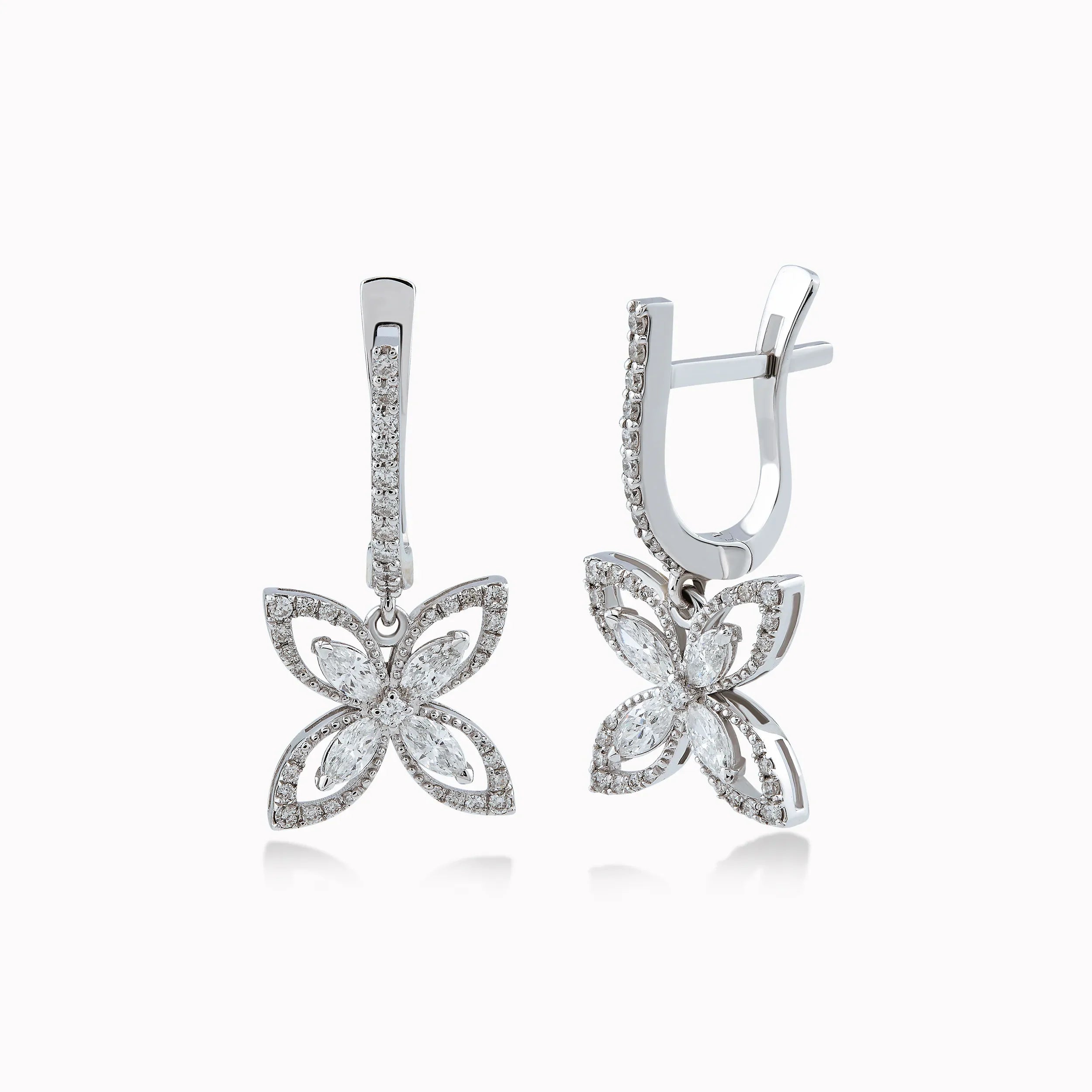 Cercei aur alb 18k cu diamante 0.91ct