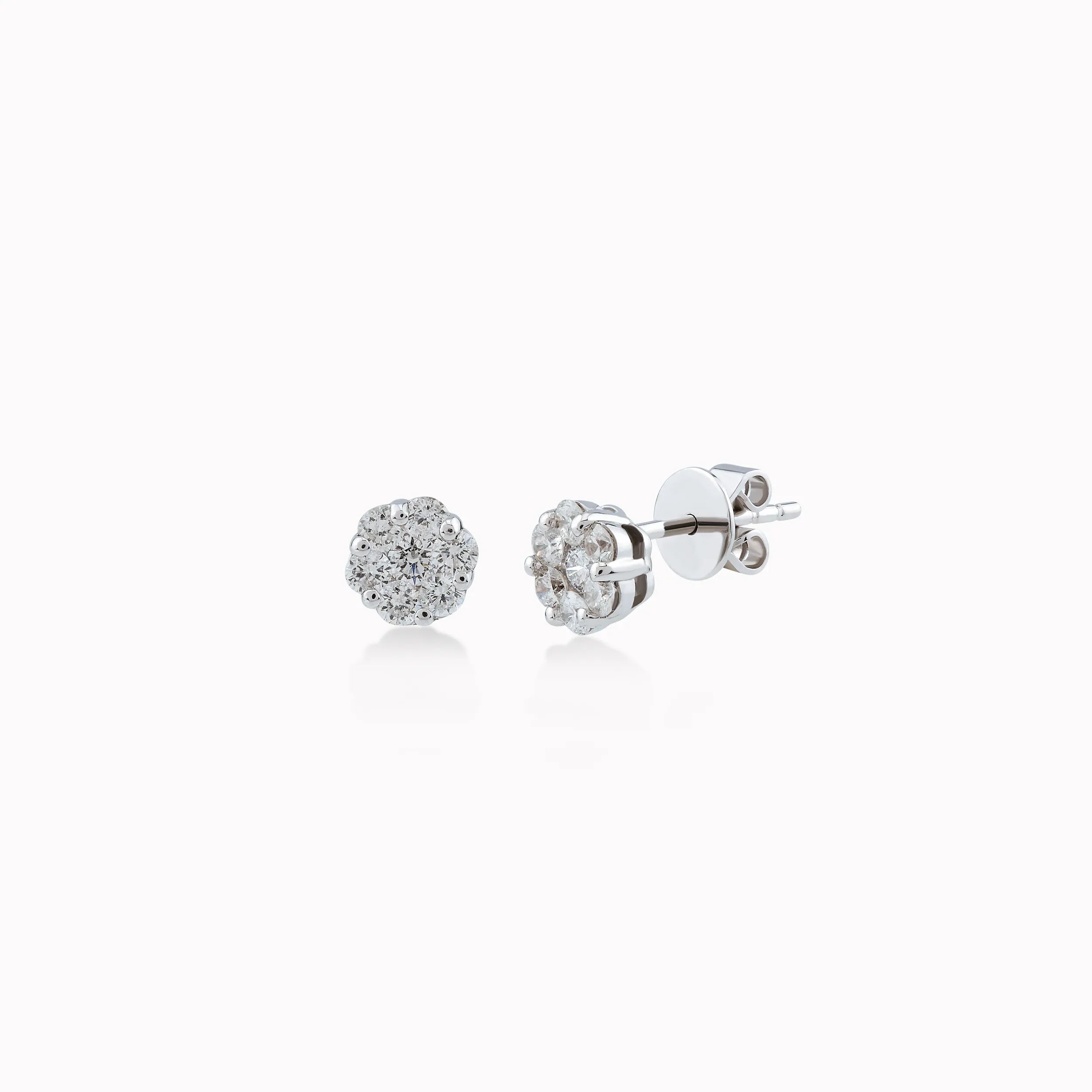 Cercei aur alb 14k cu diamante 0.52ct