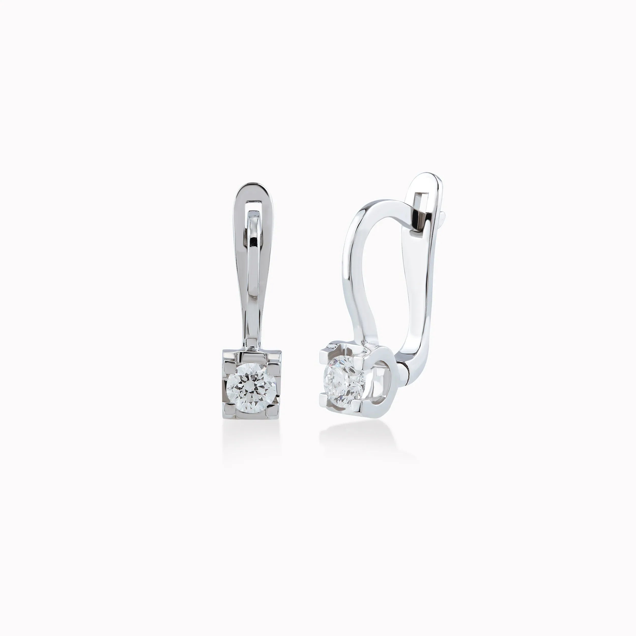 Cercei aur alb 14k cu diamante 0.46ct