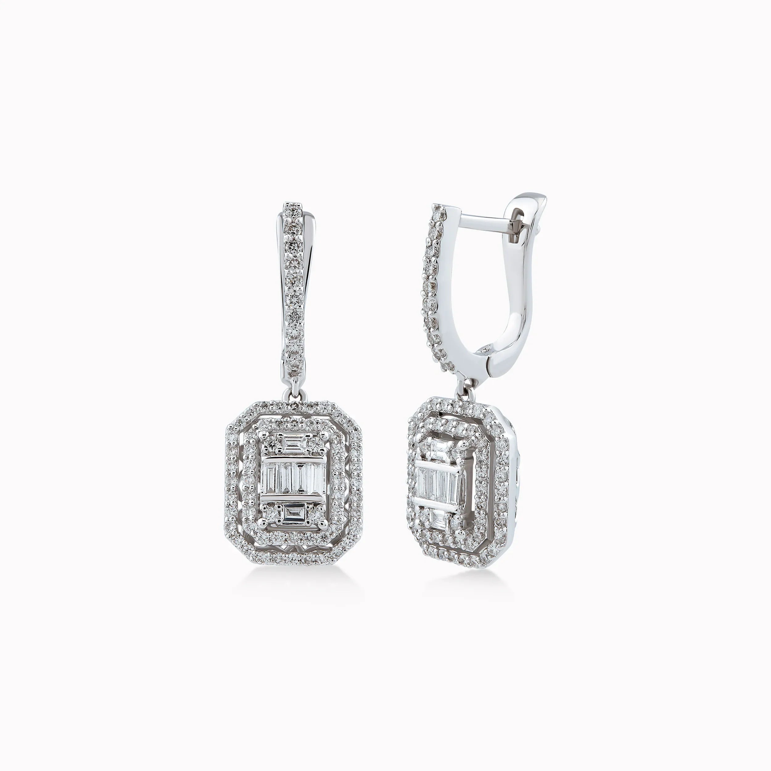 Cercei aur alb 14k cu diamante 0.81ct