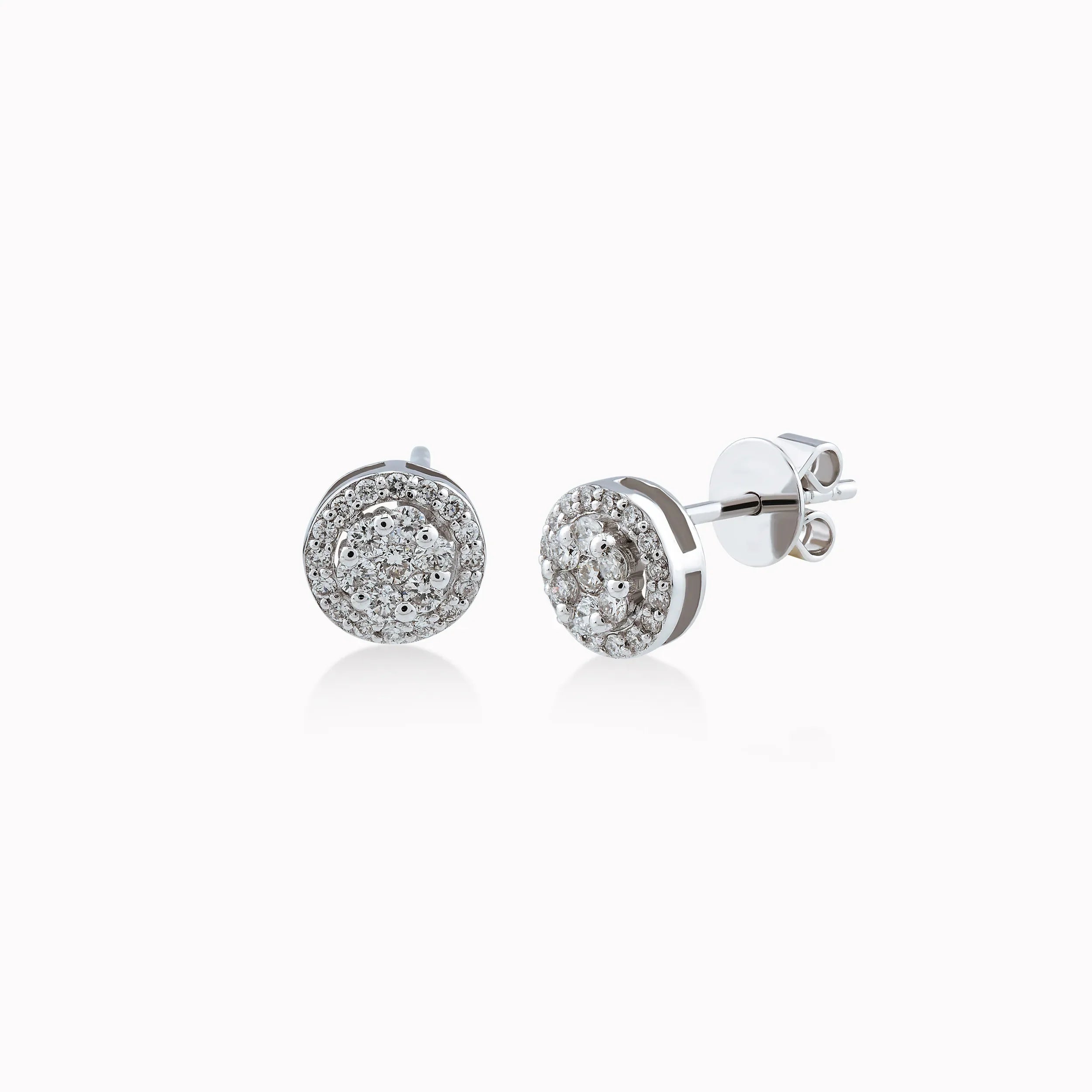Cercei aur alb 14k cu diamante 0.32ct