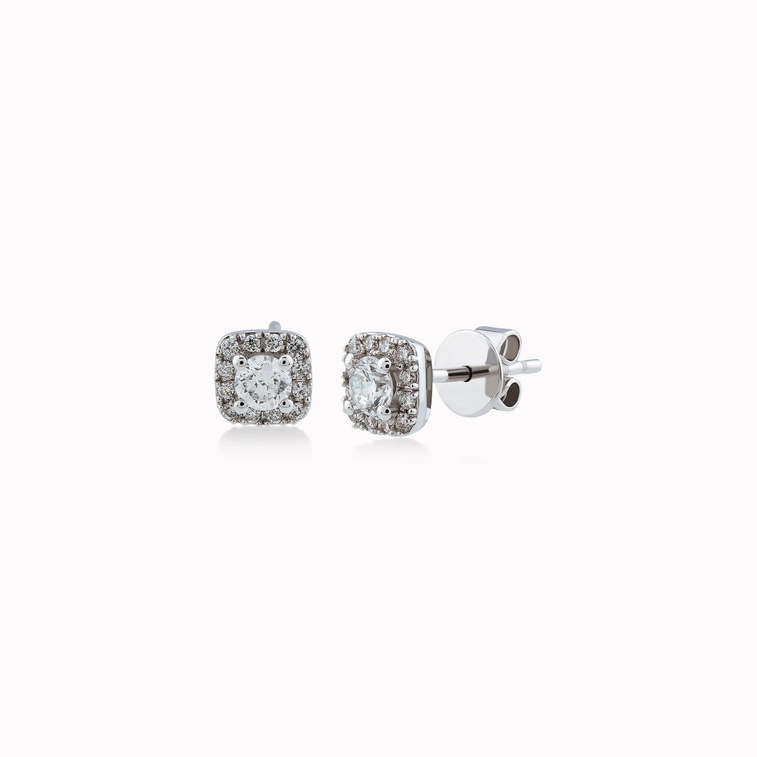 Cercei aur alb 14k cu diamante 0.42ct