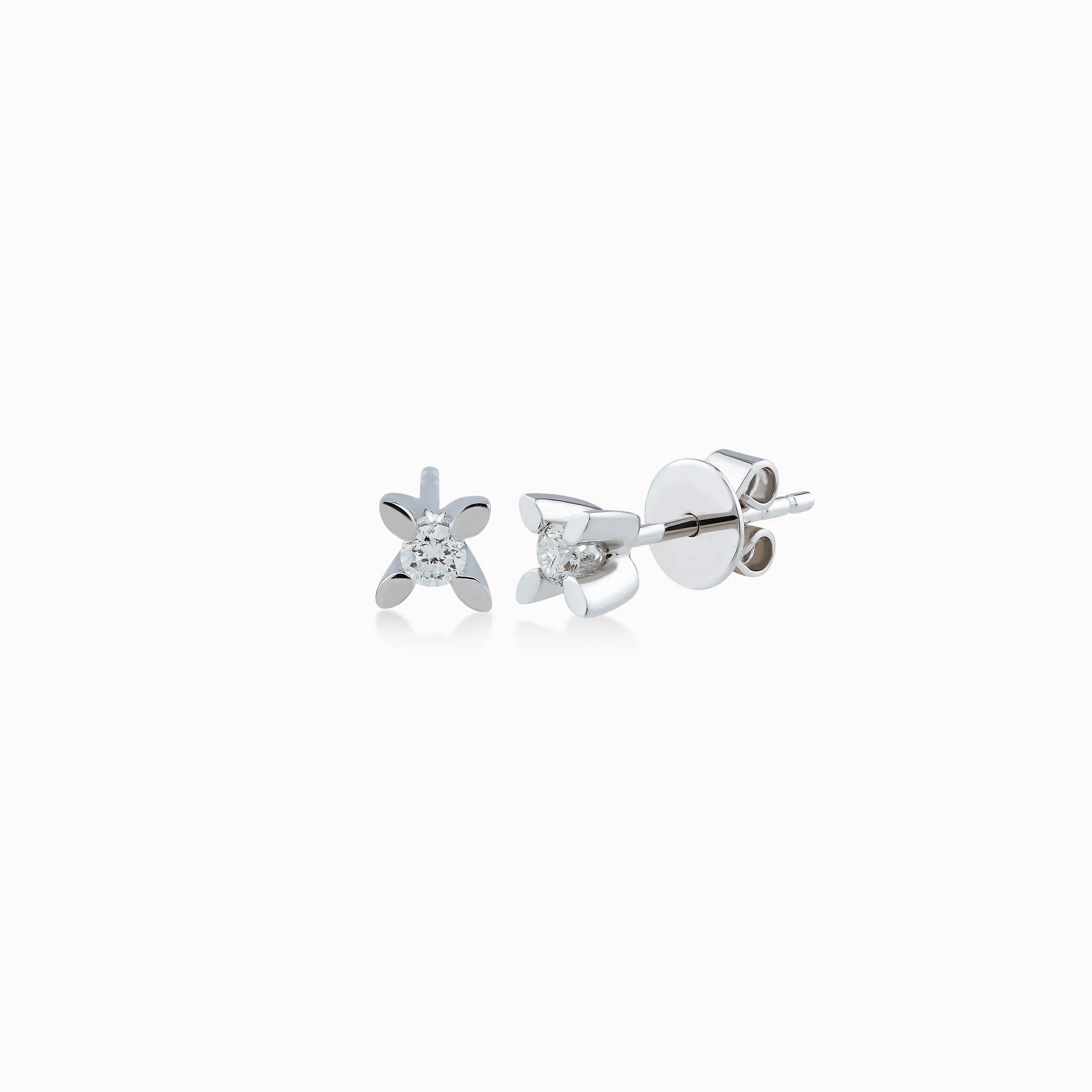 Cercei aur alb 14k cu diamante 0.3ct