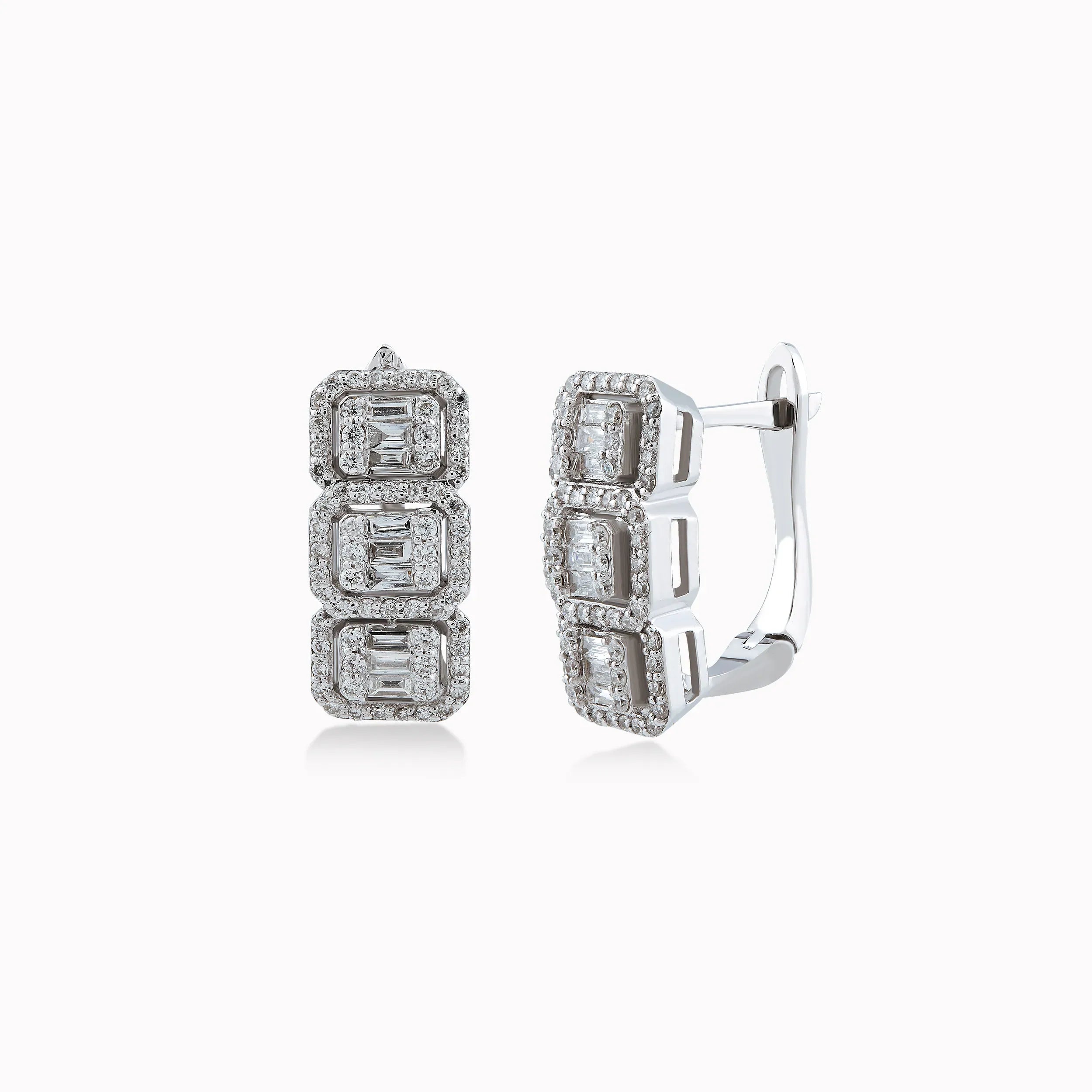 Cercei aur alb 14k cu diamante 0.65ct