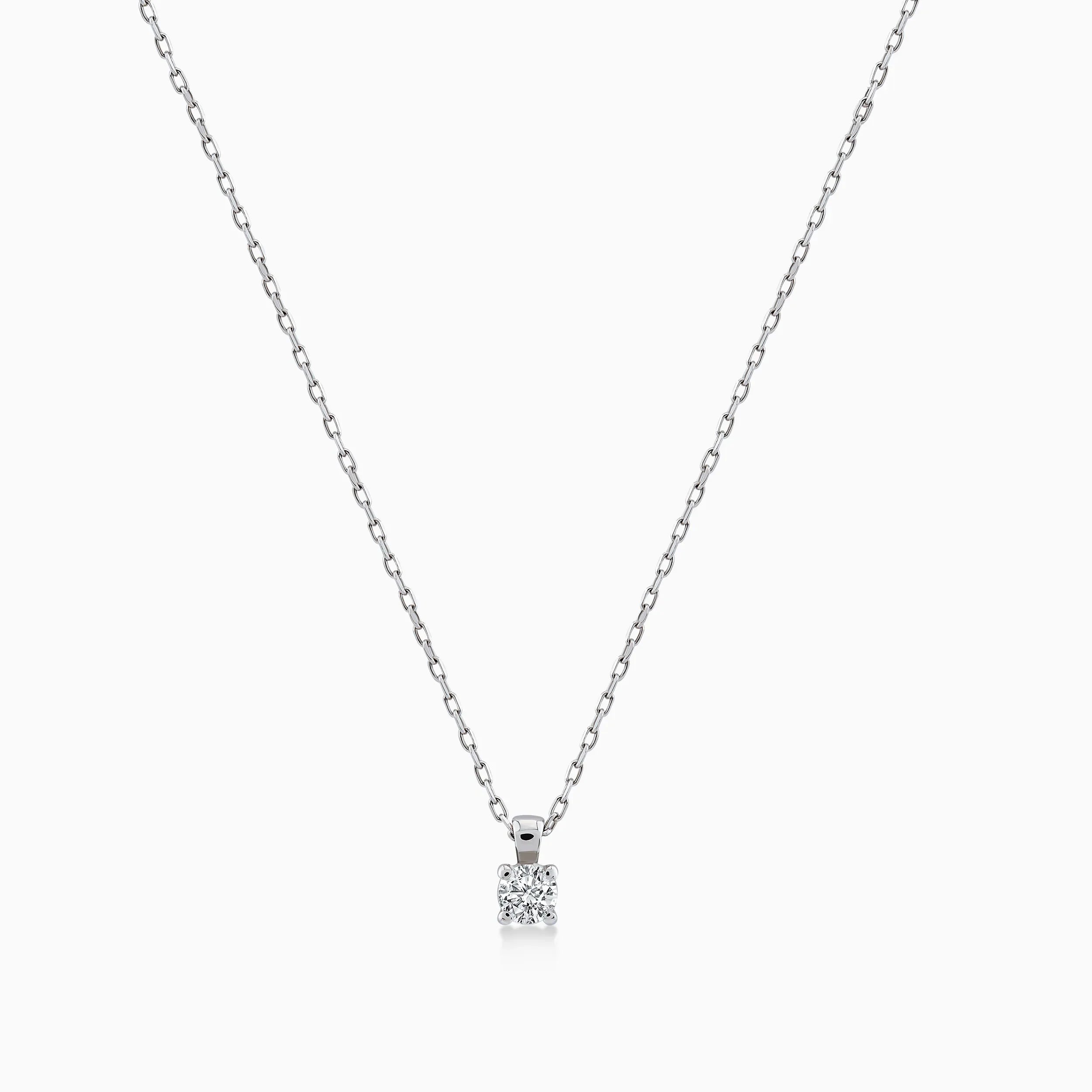 14K White Gold Diamond Pendant Necklace — 0.20 ct