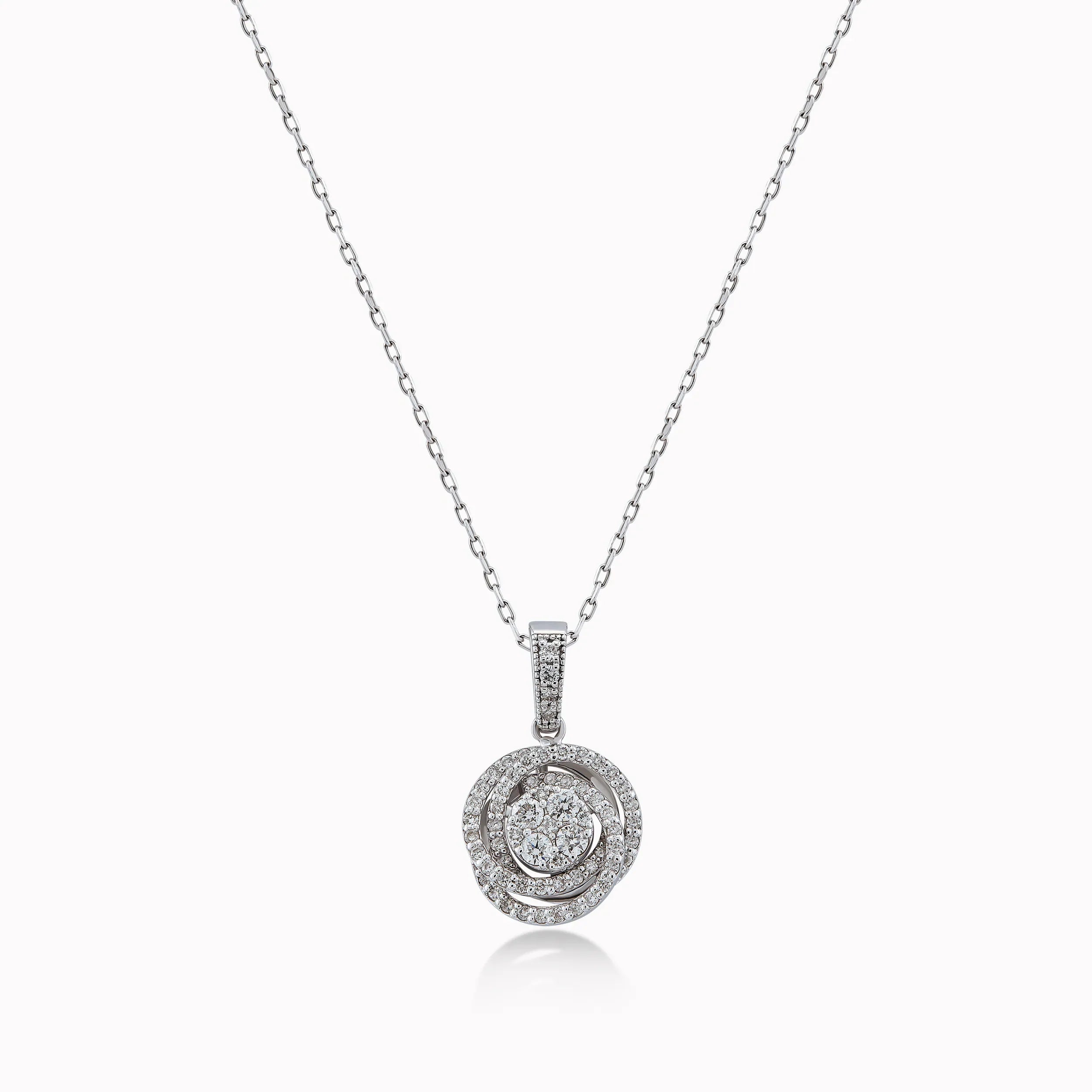 14K White Gold Diamond Pendant Necklace — 0.32 ct
