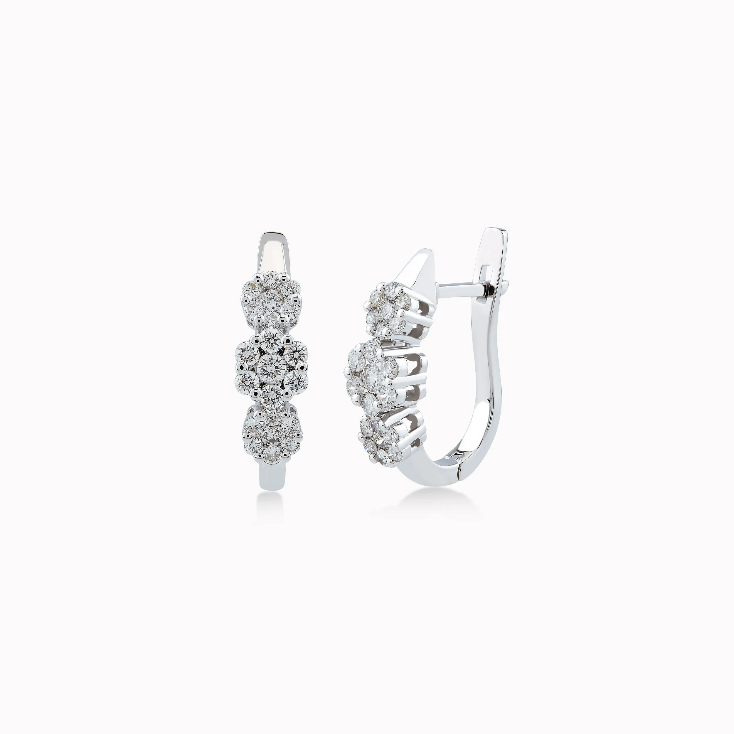14K White Gold Diamond Earrings — 0.71 ct