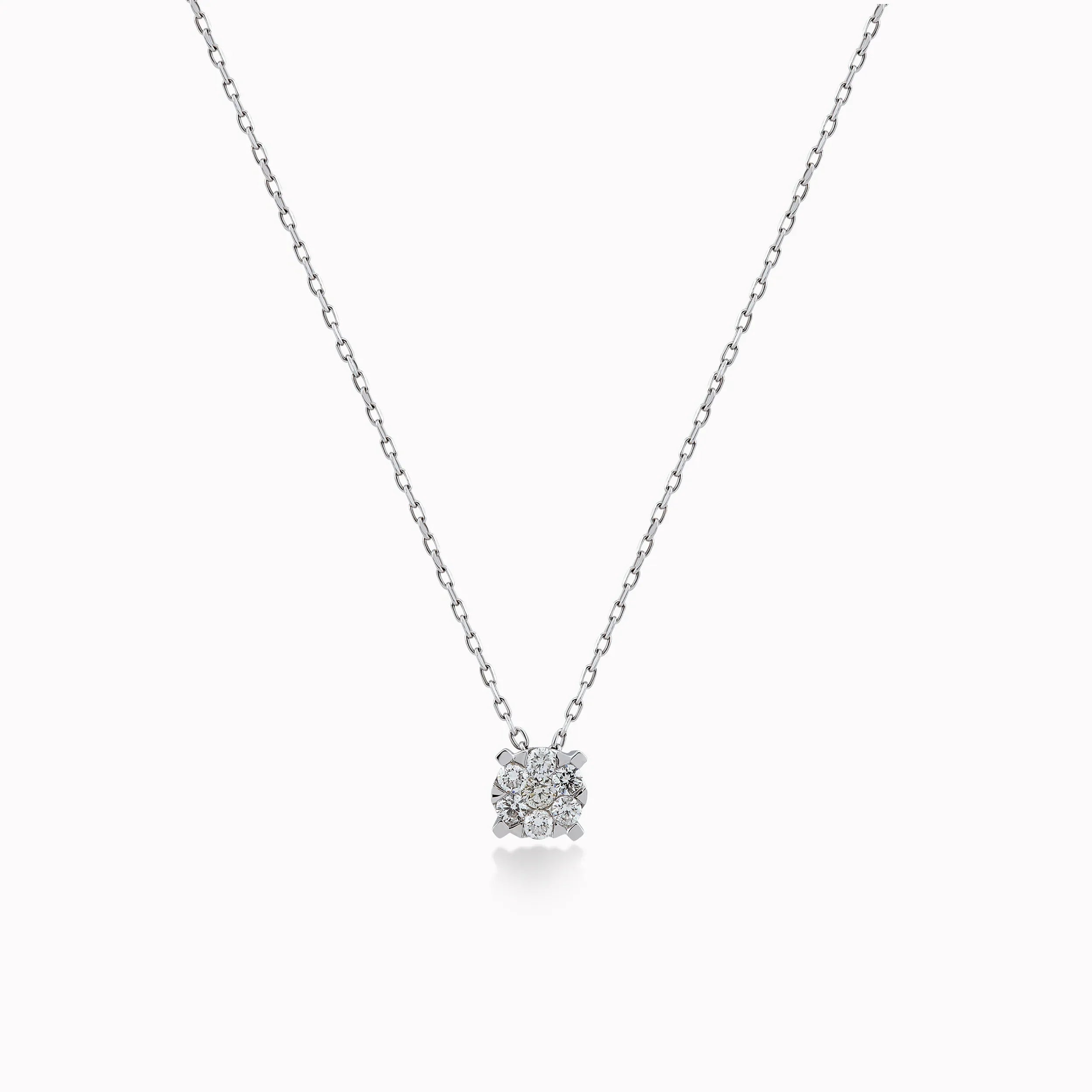 18K White Gold Diamond Pendant Necklace — 0.22 ct