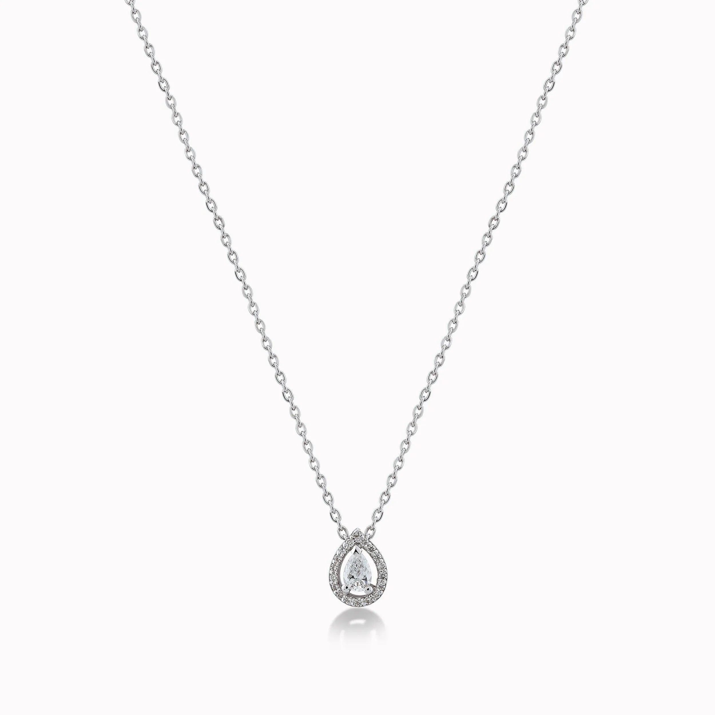 14K White Gold Diamond Pendant Necklace — 0.15 ct