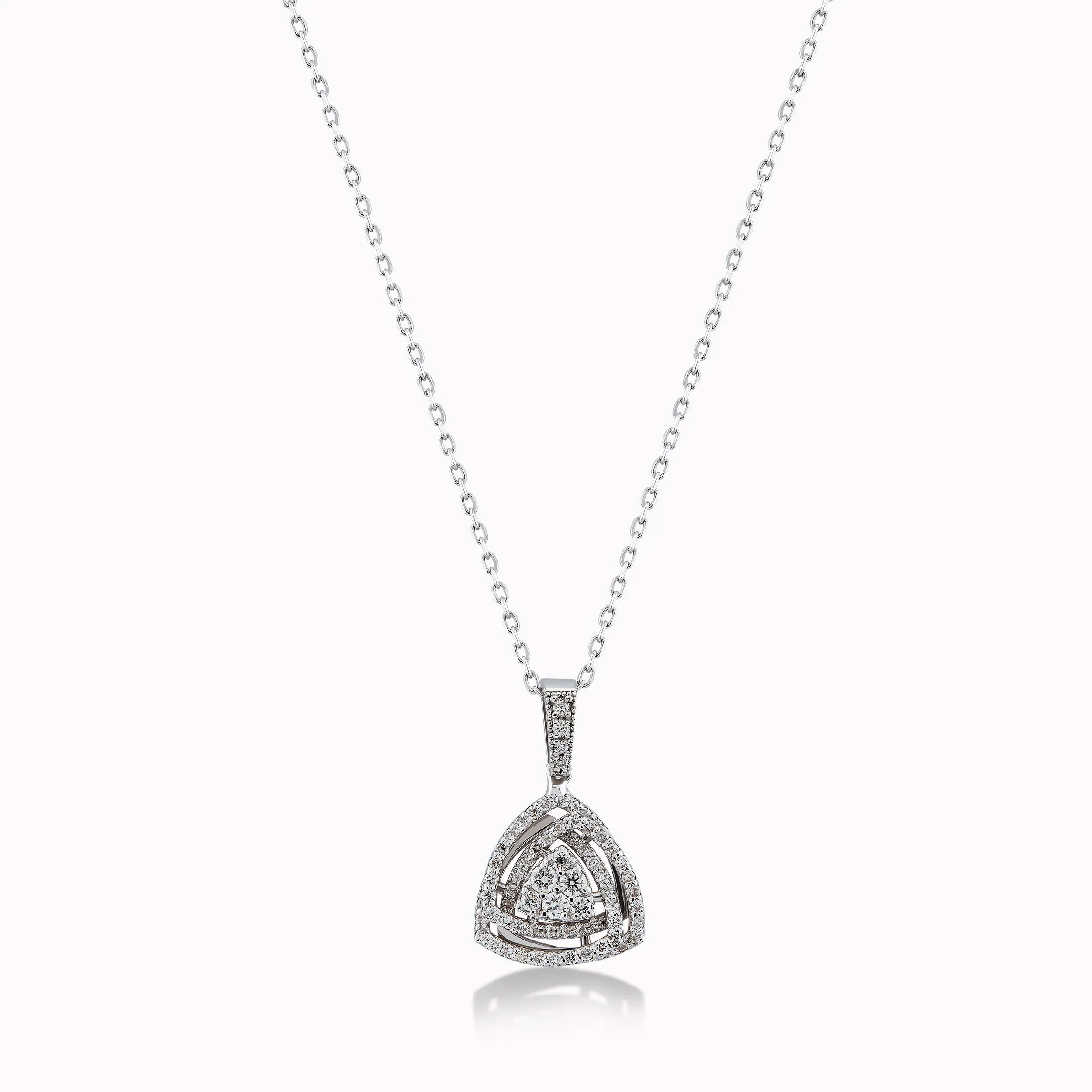 18K White Gold Diamond Pendant Necklace — 0.34 ct