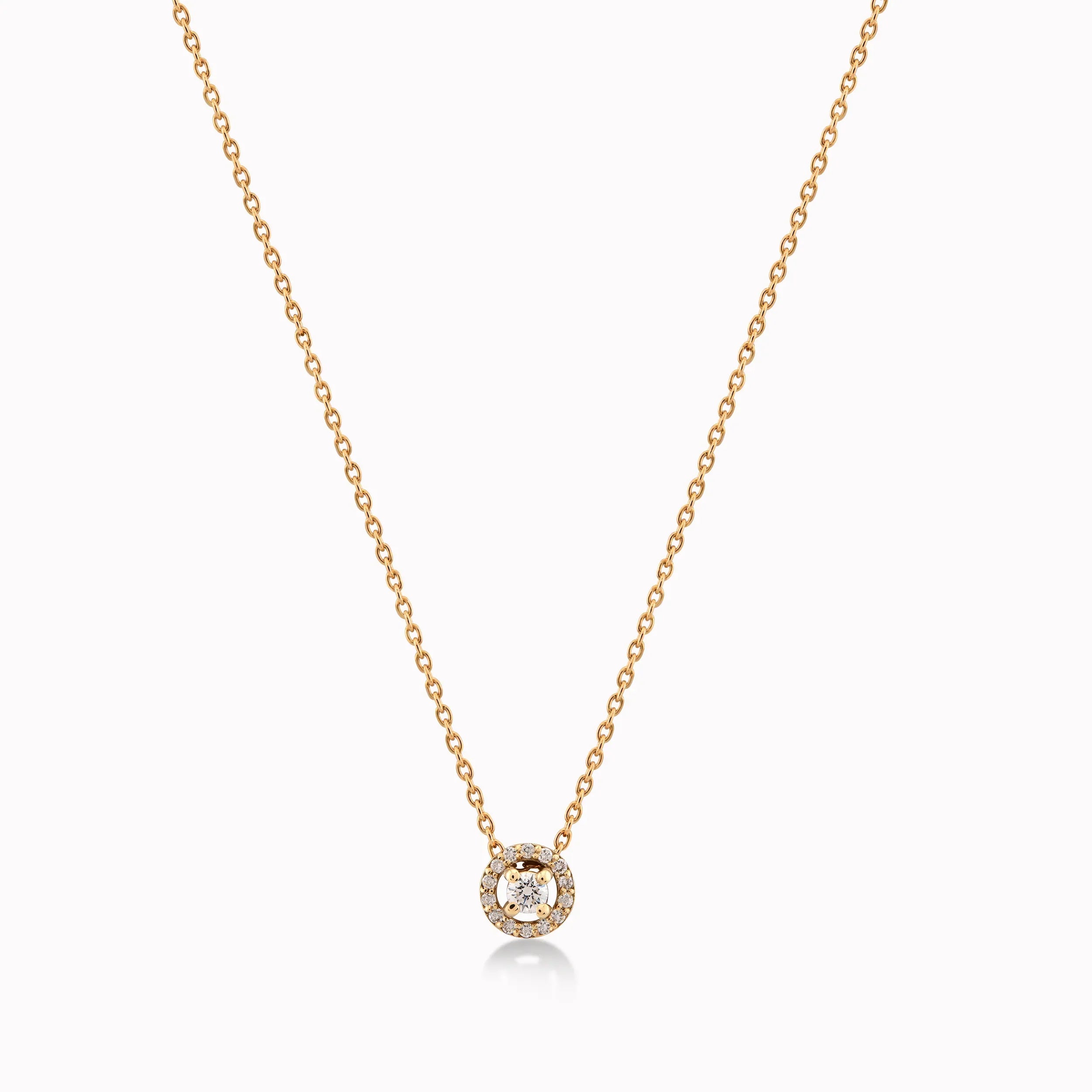 14K Yellow Gold Diamond Pendant Necklace — 0.14 ct