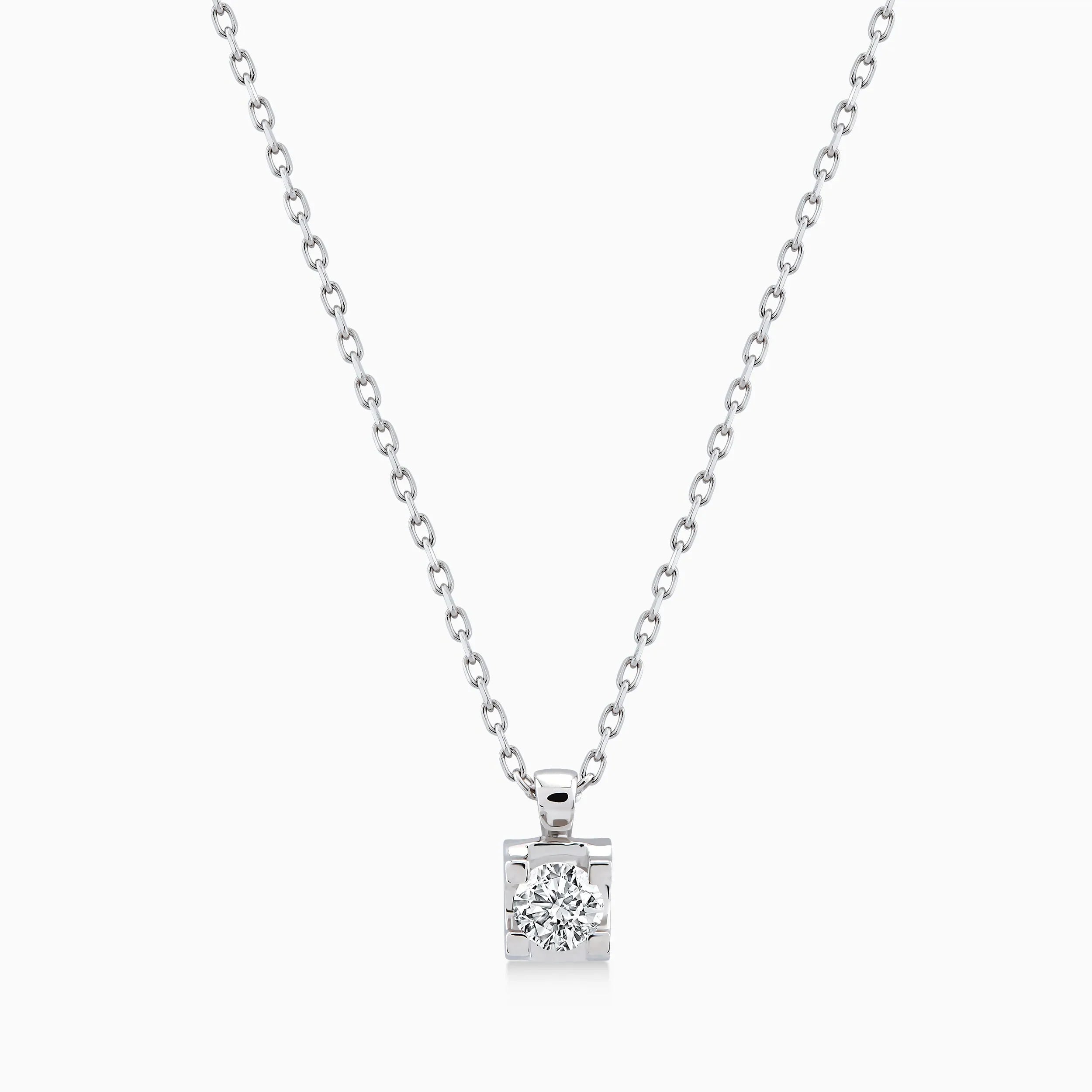 14K White Gold Diamond Pendant Necklace — 0.23 ct