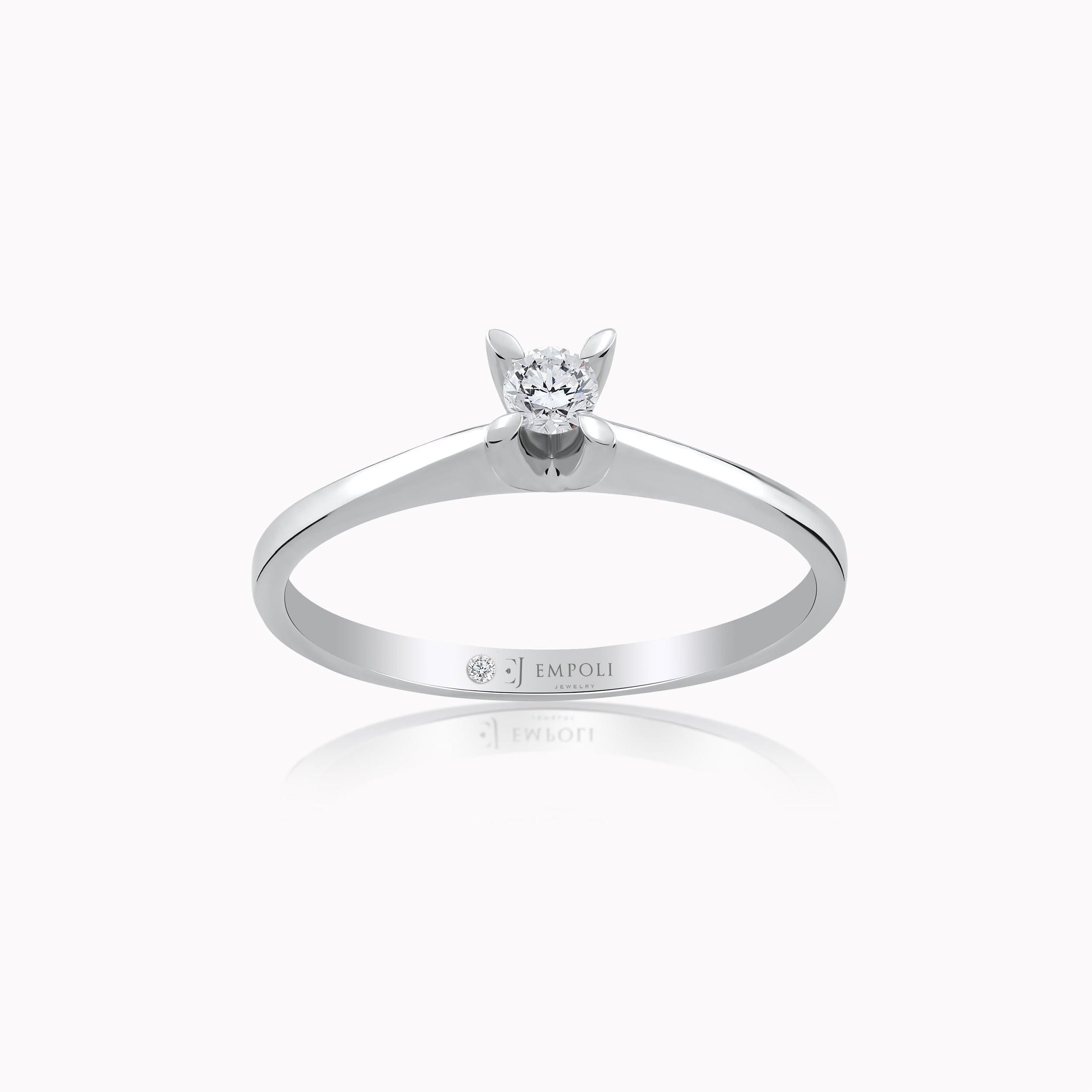 14K White Gold Diamond Ring — 0.10 ct