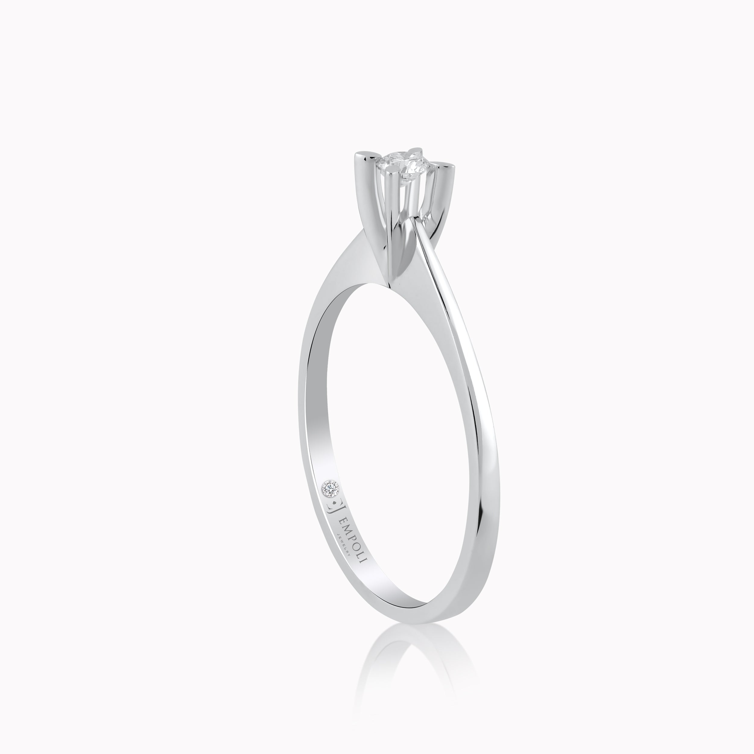 14K White Gold Diamond Ring — 0.10 ct