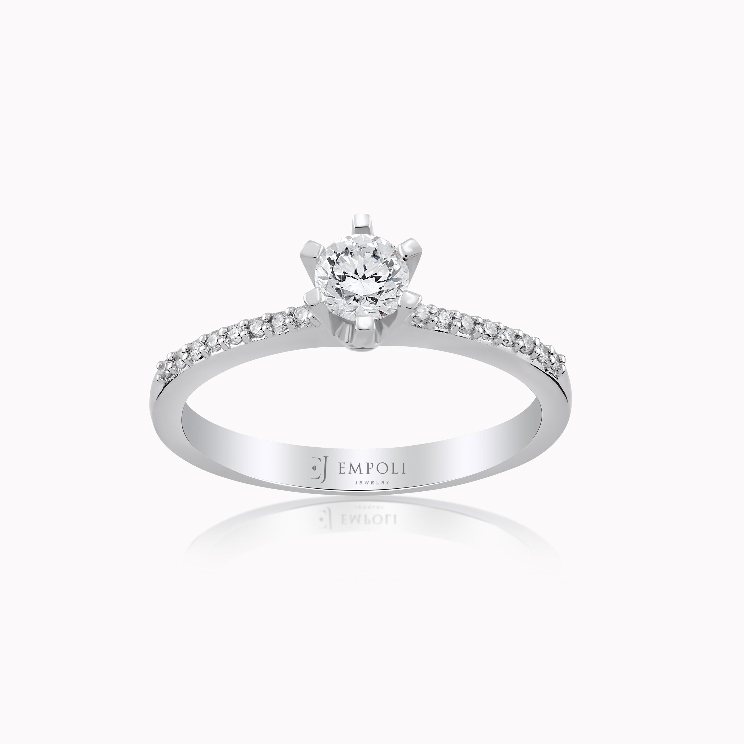 14K White Gold Diamond Ring — 0.39 ct