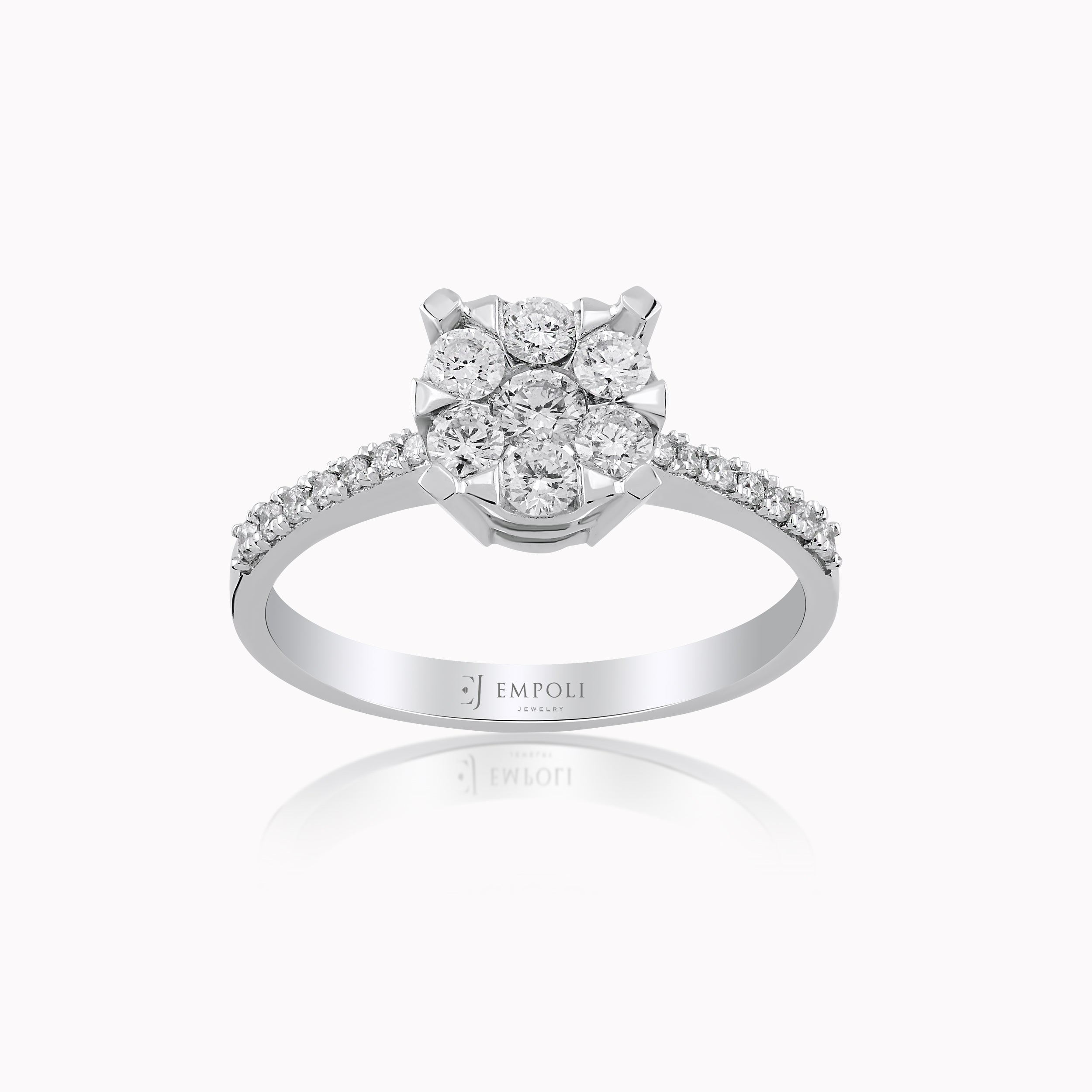14K White Gold Diamond Ring — 0.55 ct