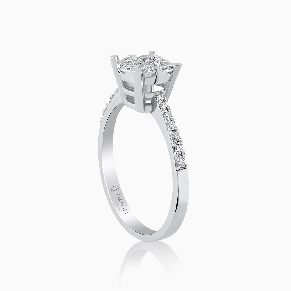 14K White Gold Diamond Ring — 0.55 ct