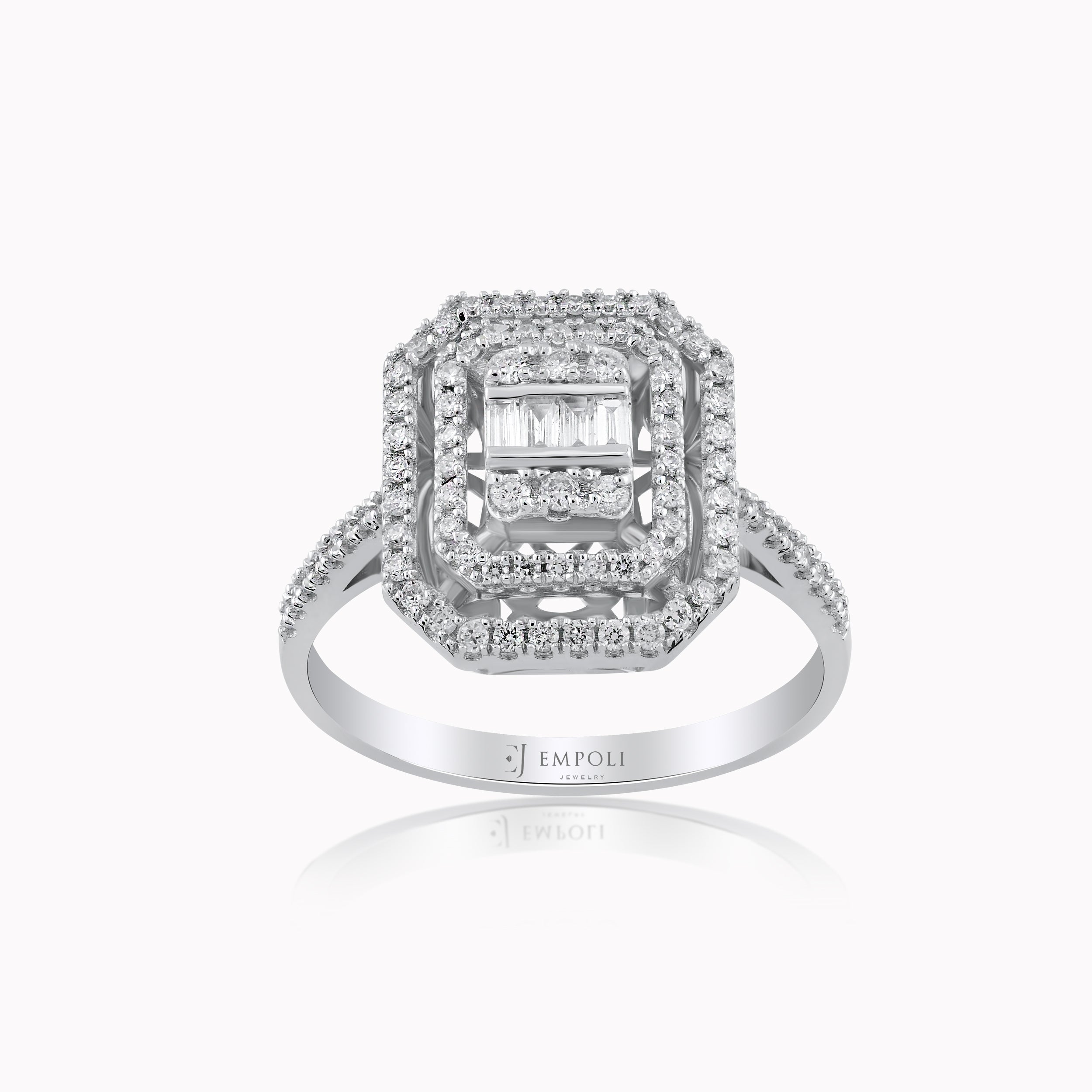 14K White Gold Diamond Ring — 0.37 ct