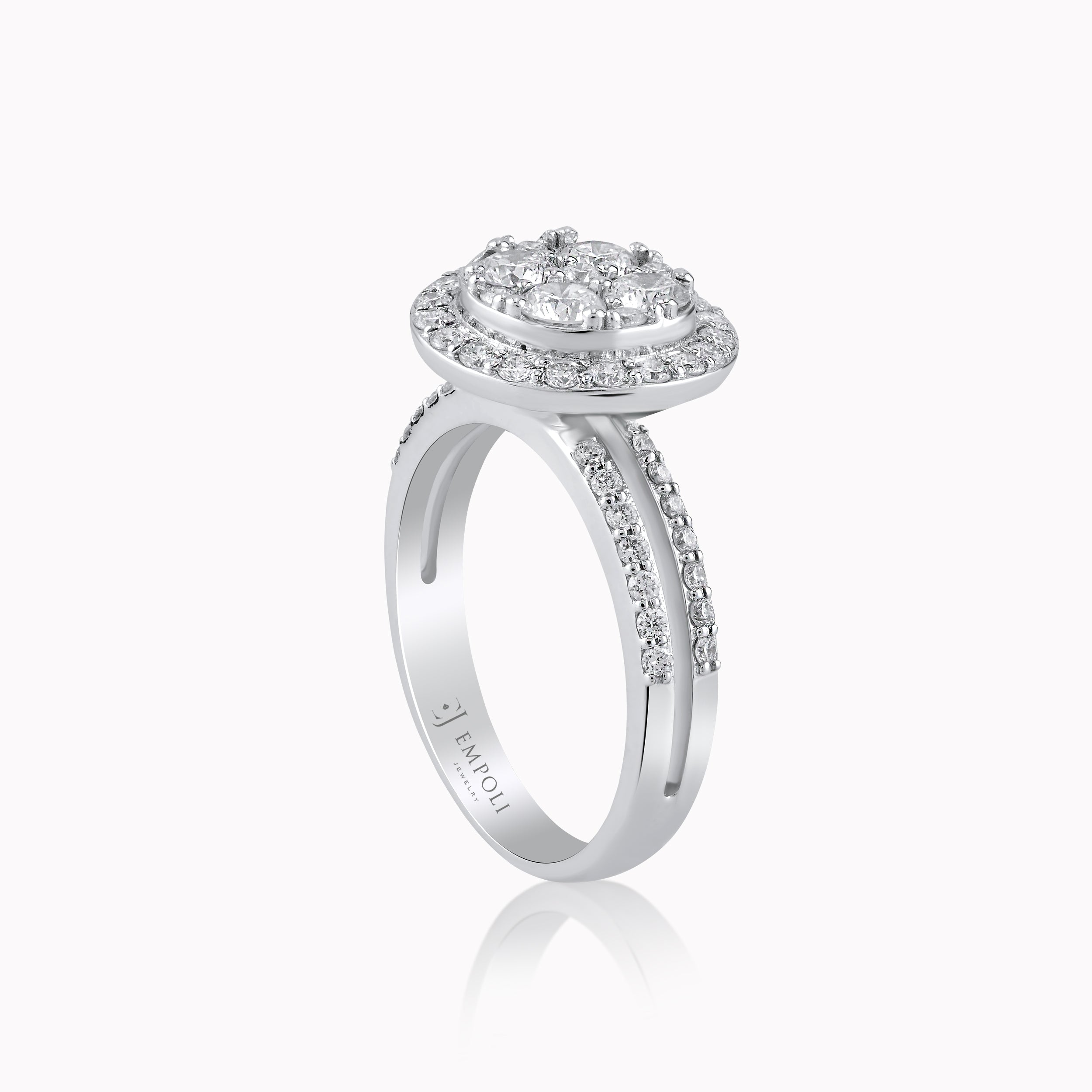 14K White Gold Diamond Ring — 1.06 ct