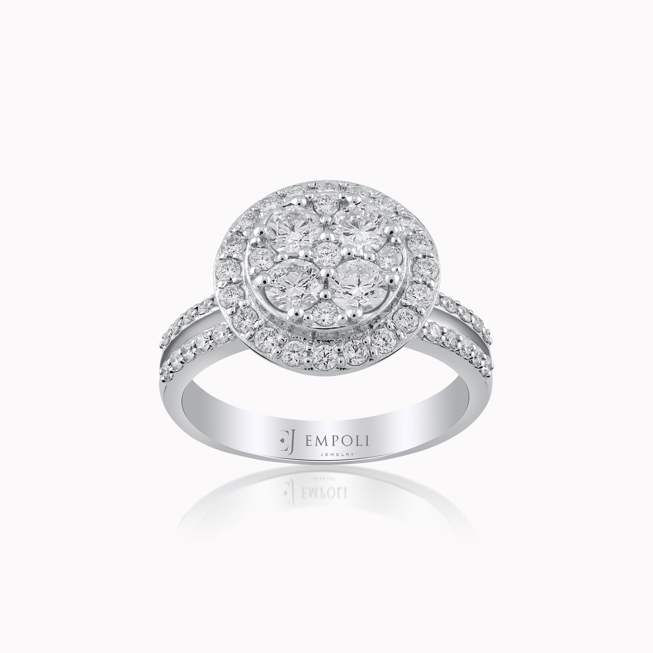 14K White Gold Diamond Ring — 1.06 ct