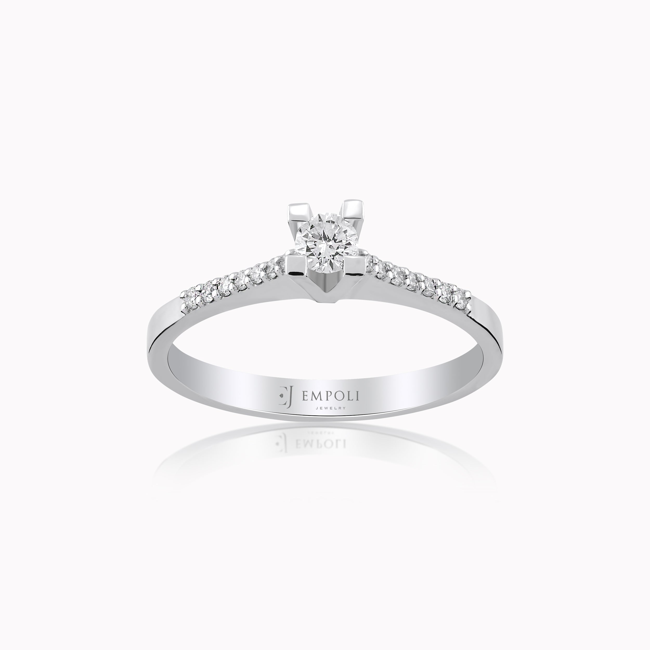 14K White Gold Diamond Ring — 0.20 ct