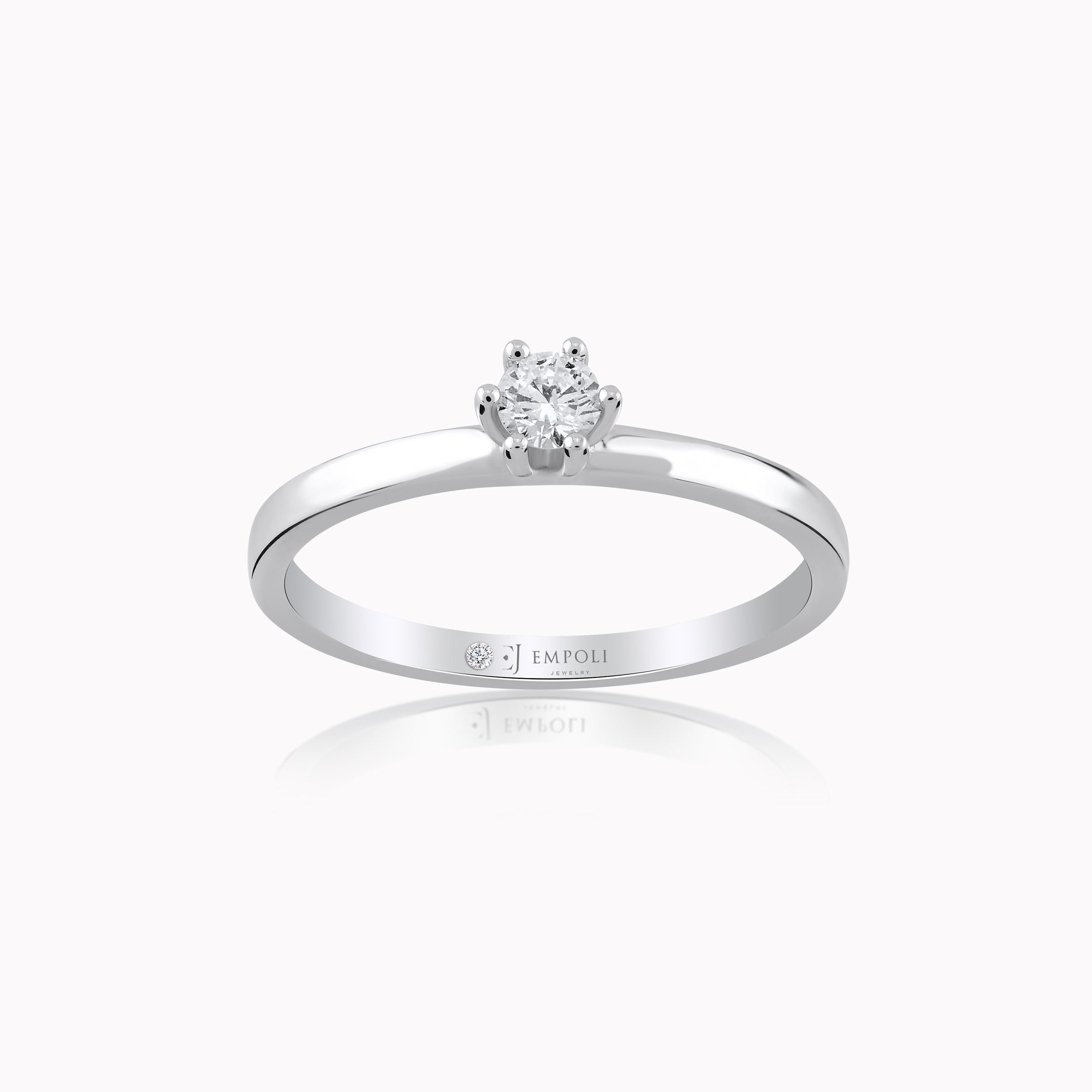 14K White Gold Diamond Ring — 0.13 ct