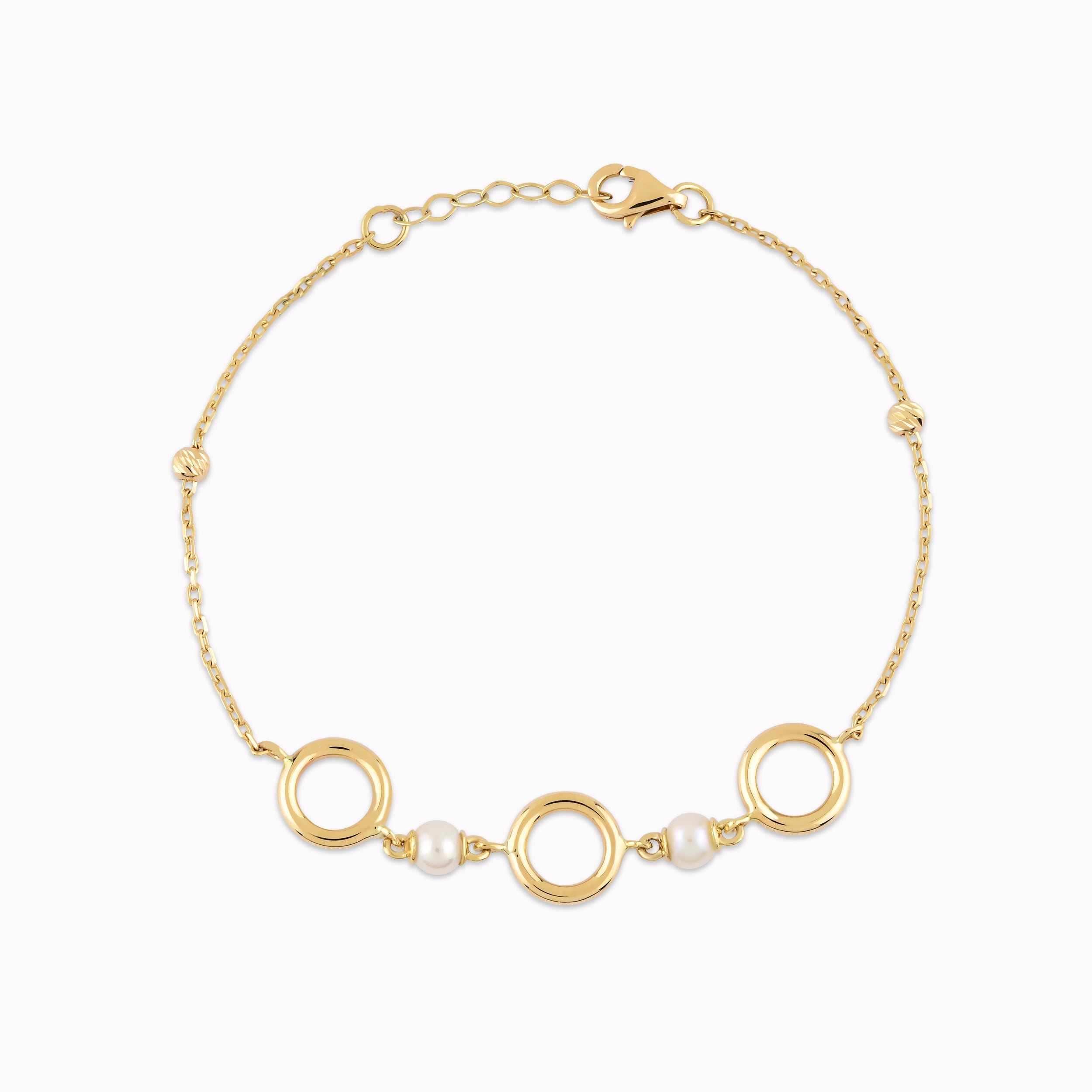 14K Yellow Gold Pearl Bracelet