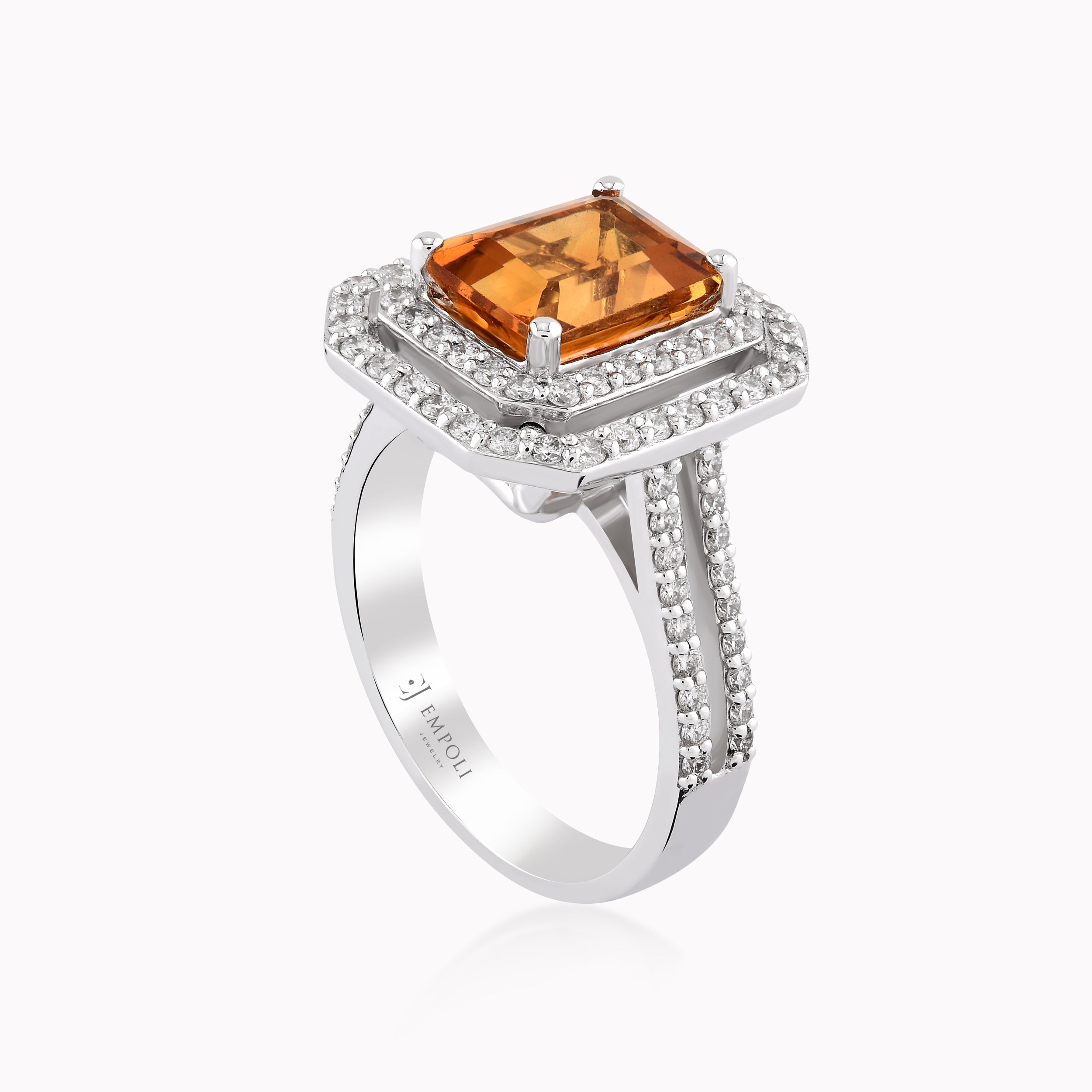 14K White Gold Topaz & Diamond Ring — 2.25 ct Topaz · 0.77 ct Diamonds