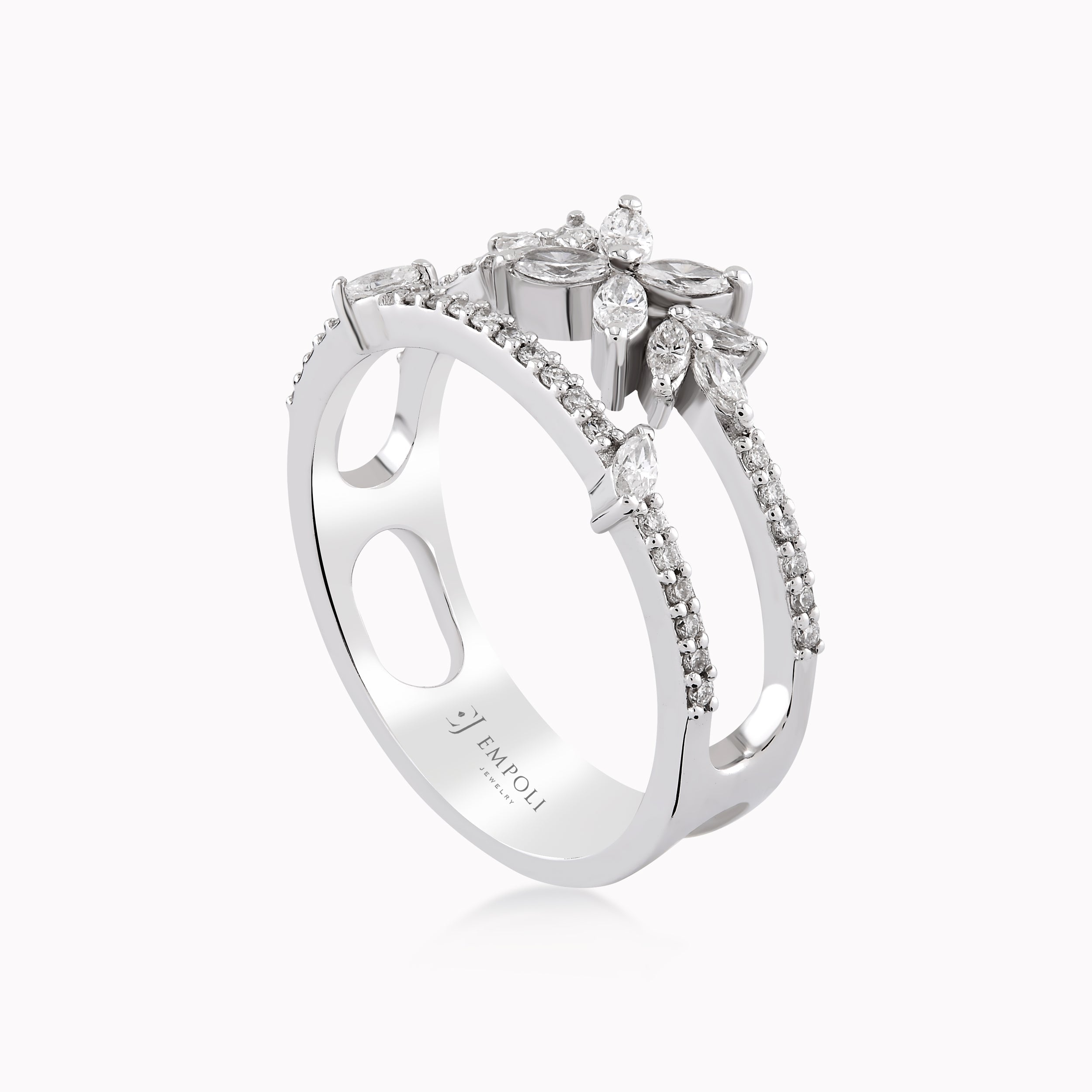 14K White Gold Diamond Ring — 0.49 ct