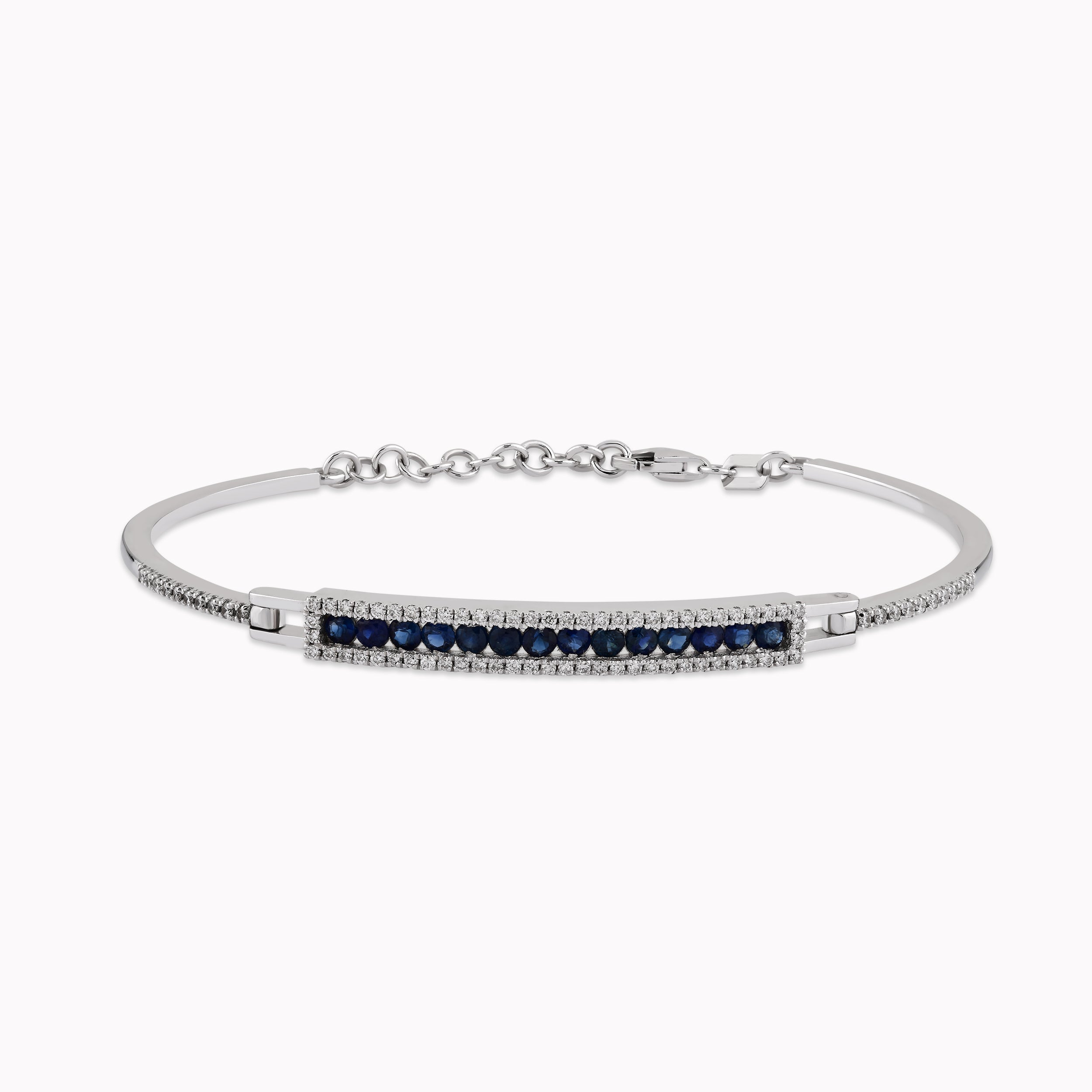 14K White Gold Sapphire & Diamond Bracelet — 0.26 ct Diamonds