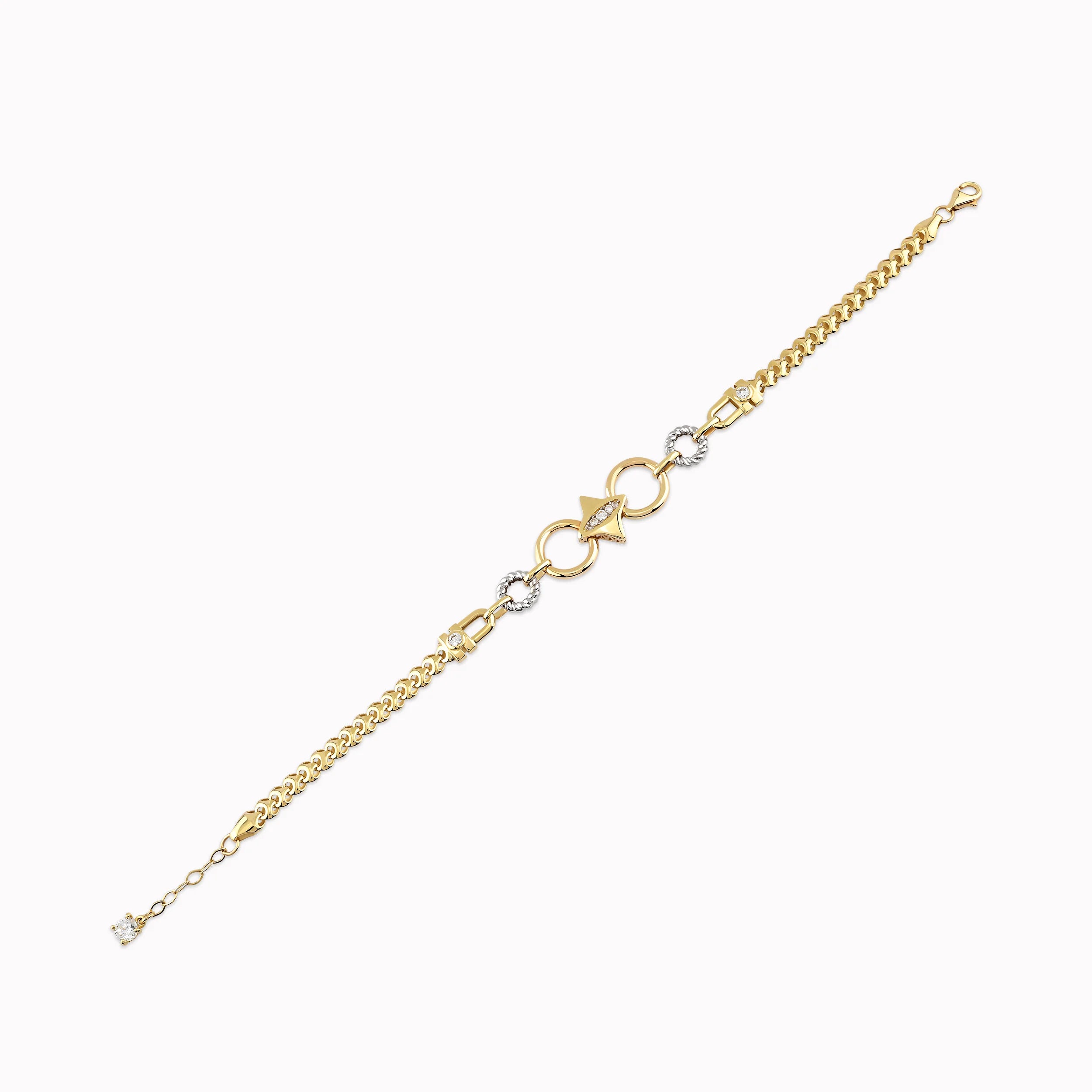 14K White Gold White Cubic Zirconia Star Bracelet