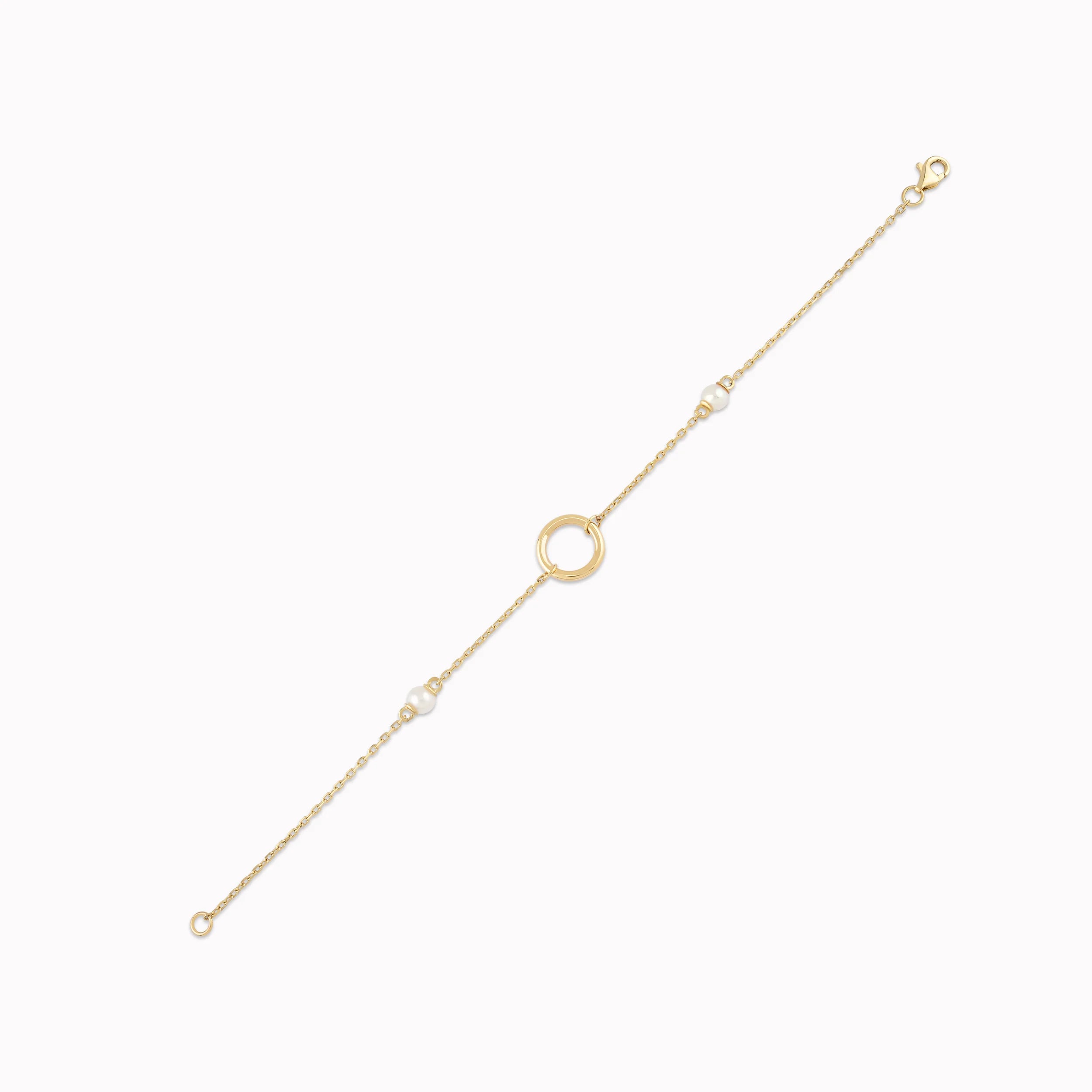 14K Yellow Gold Pearl Bracelet