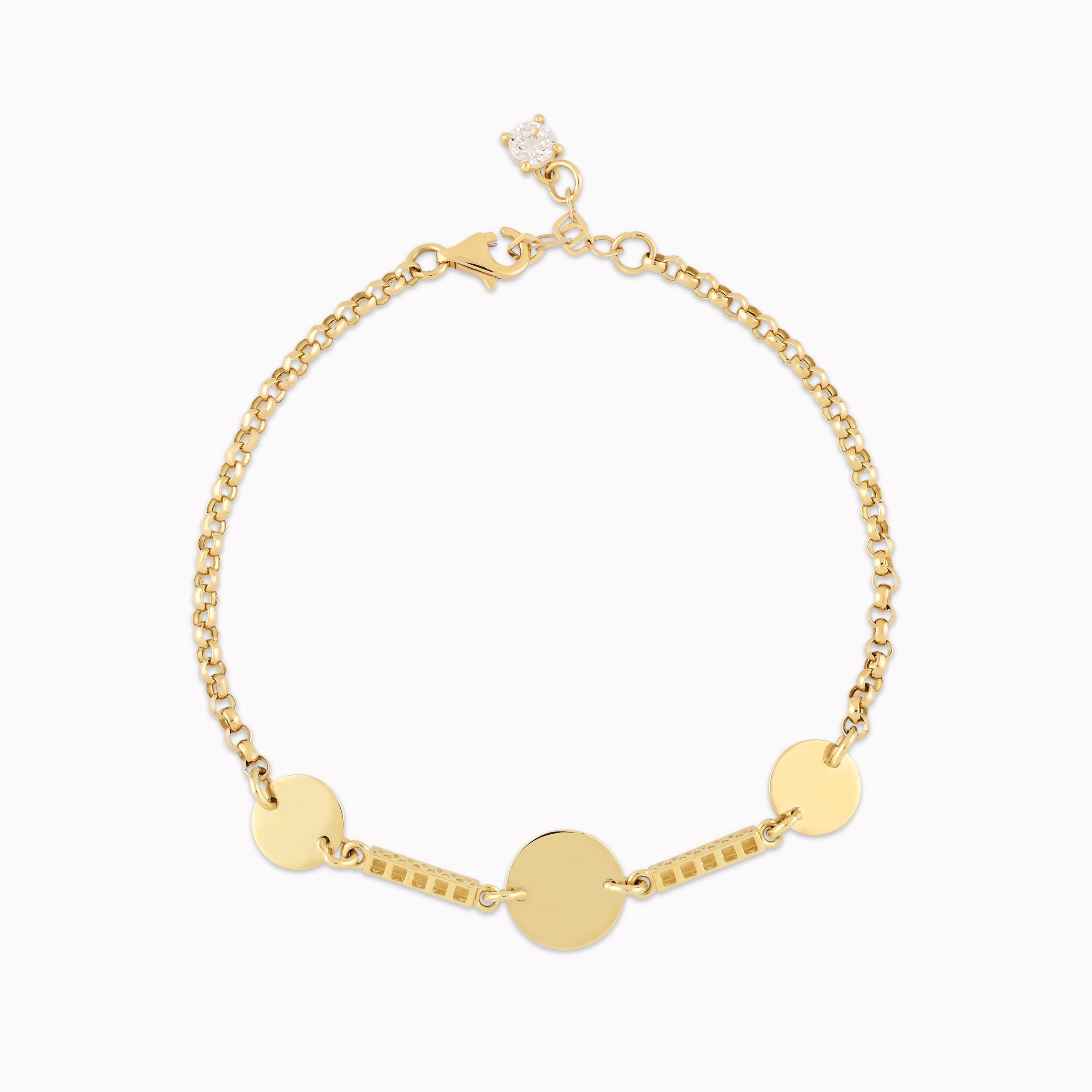 14K Yellow Gold Coin Bracelet