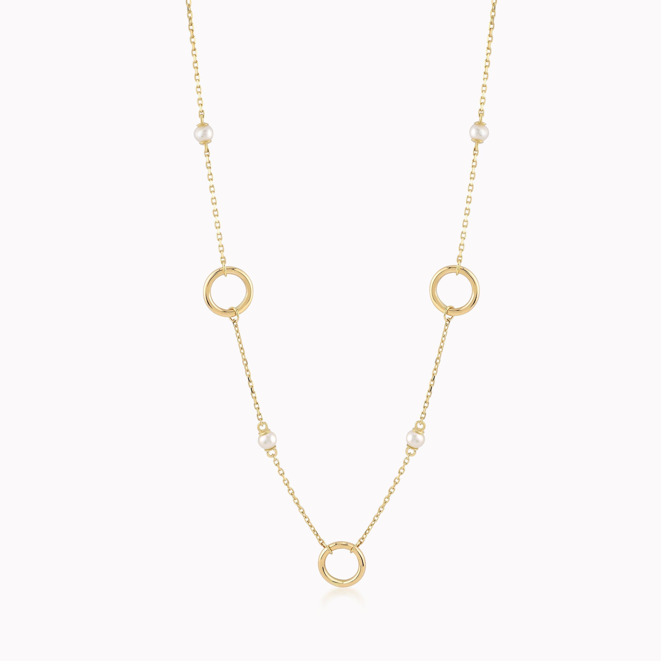 14K Yellow Gold Pearl Necklace