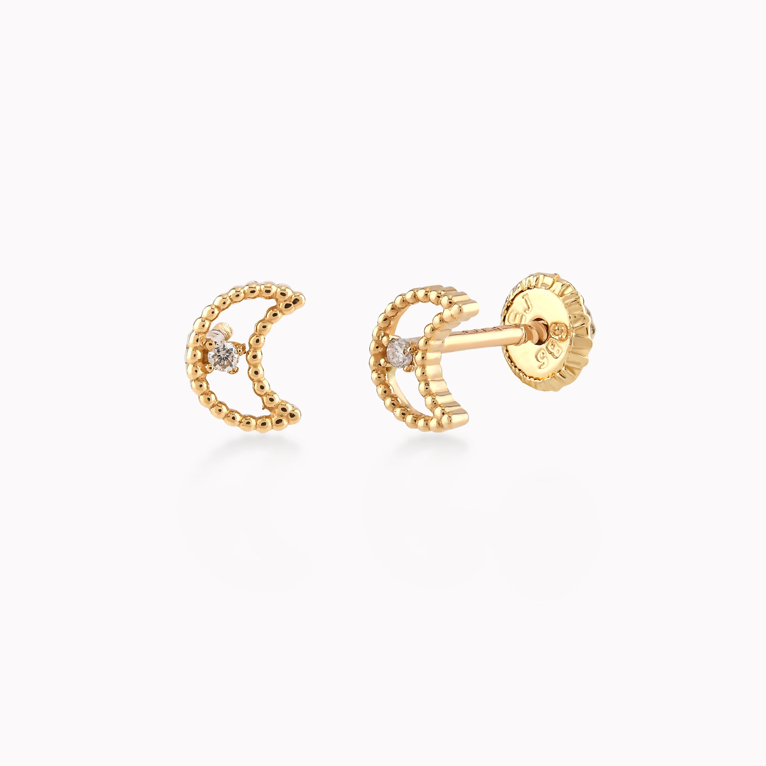 14K Yellow Gold Diamond Earrings