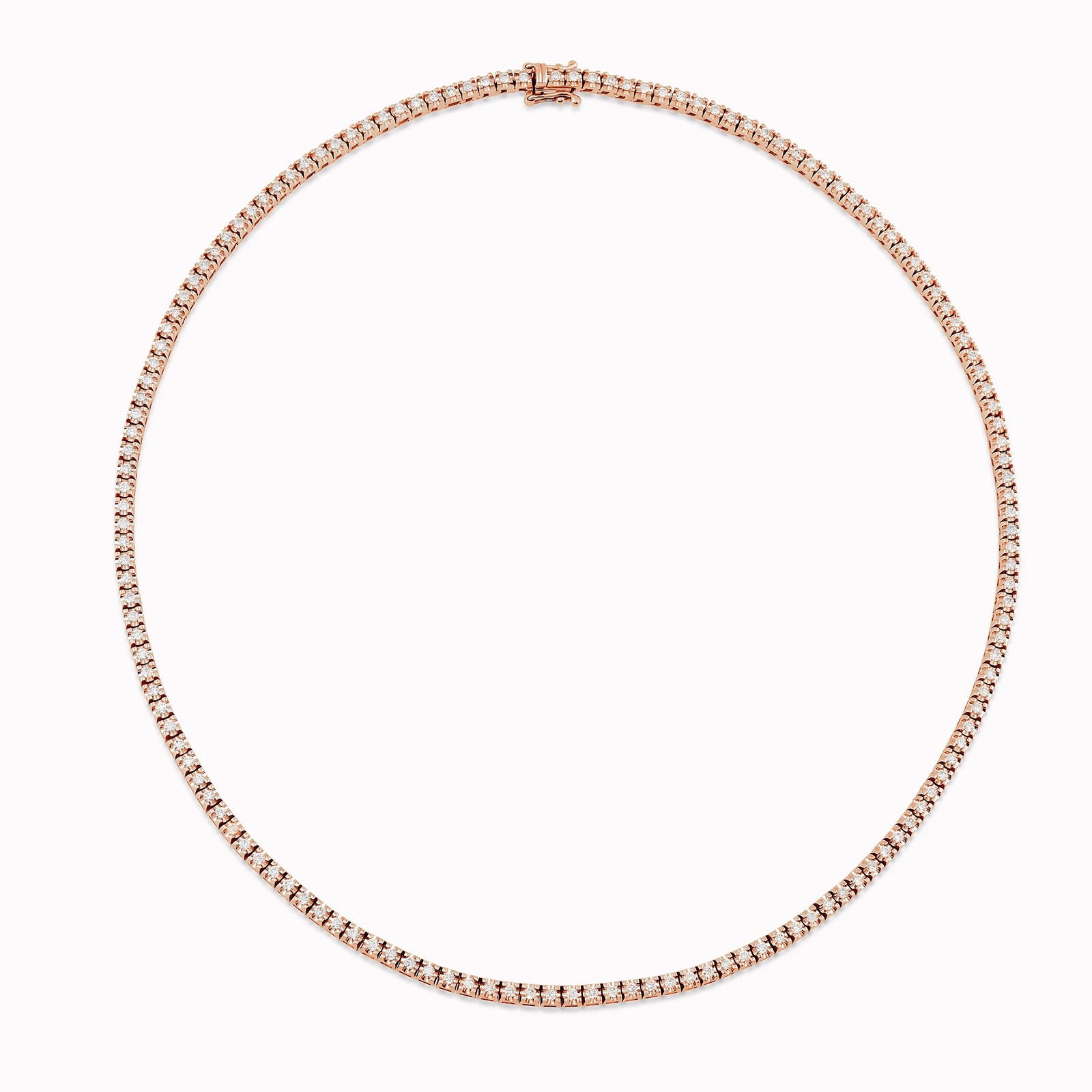 14K Rose Gold Diamond Tennis Necklace — 2.00 ct